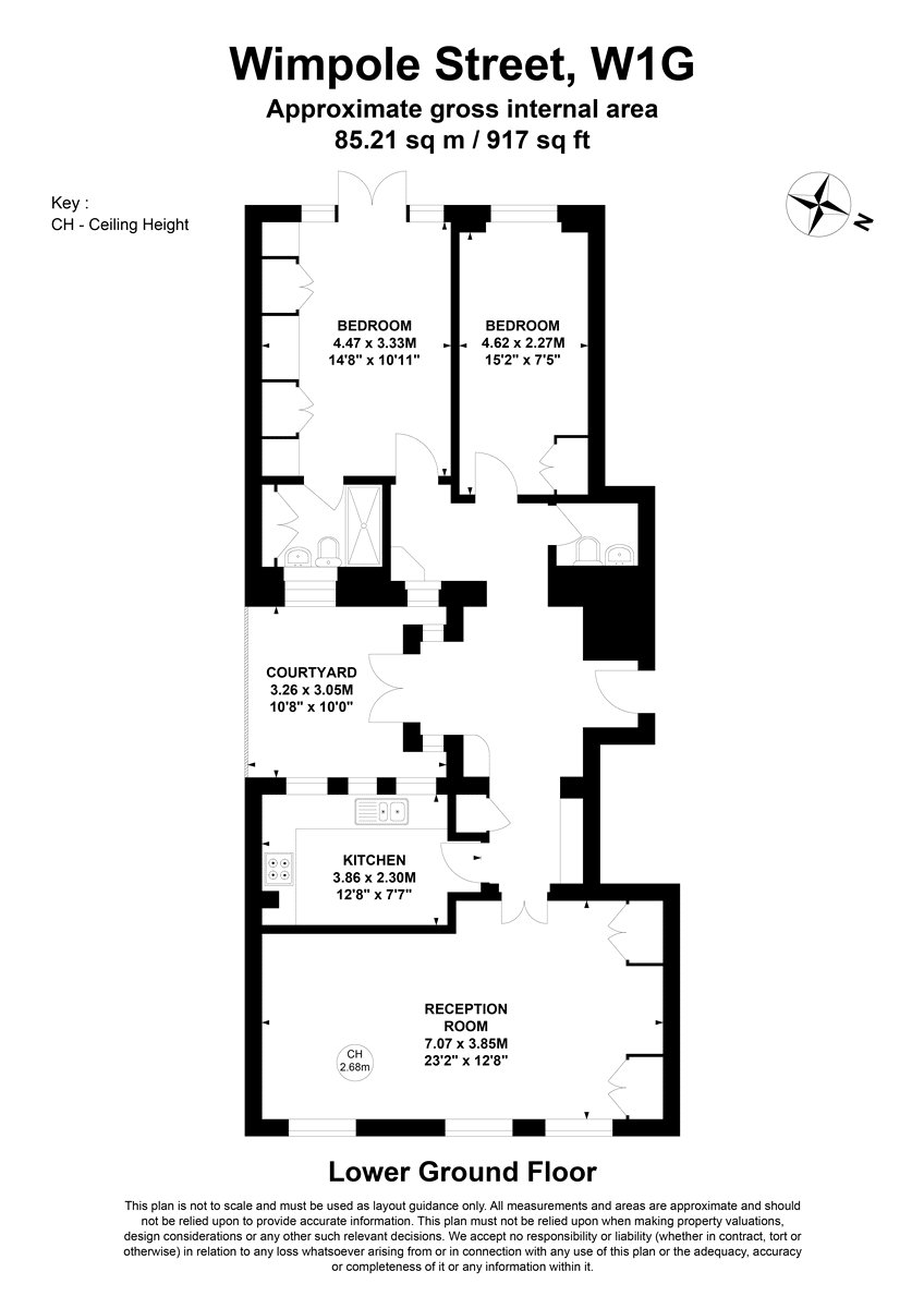 Flat 1, 66, Wimpole Street, London floorplan