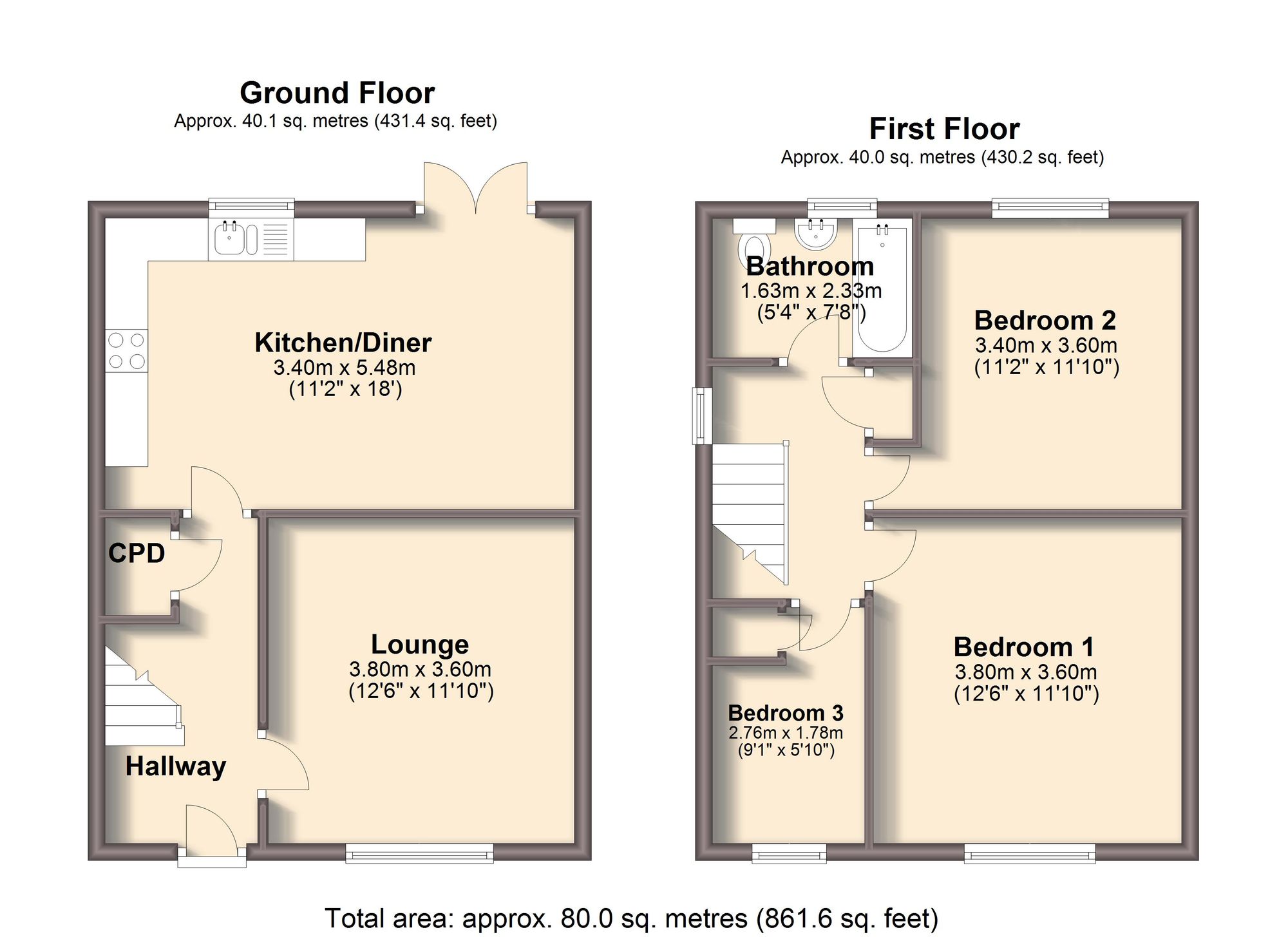 99 Richmond Park Crescent, Sheffield floorplan