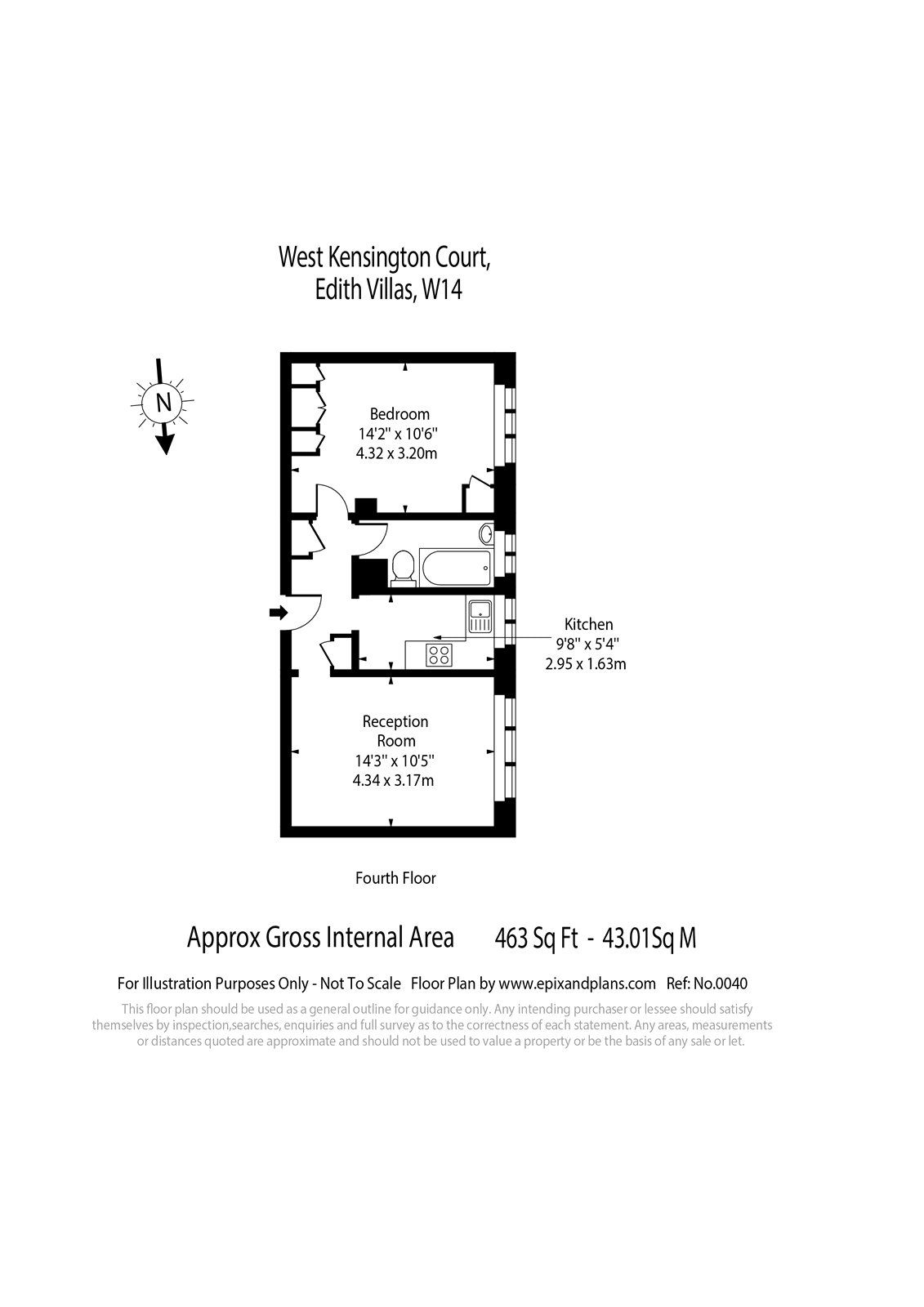 Apartment 95, West Kensington Court, London floorplan