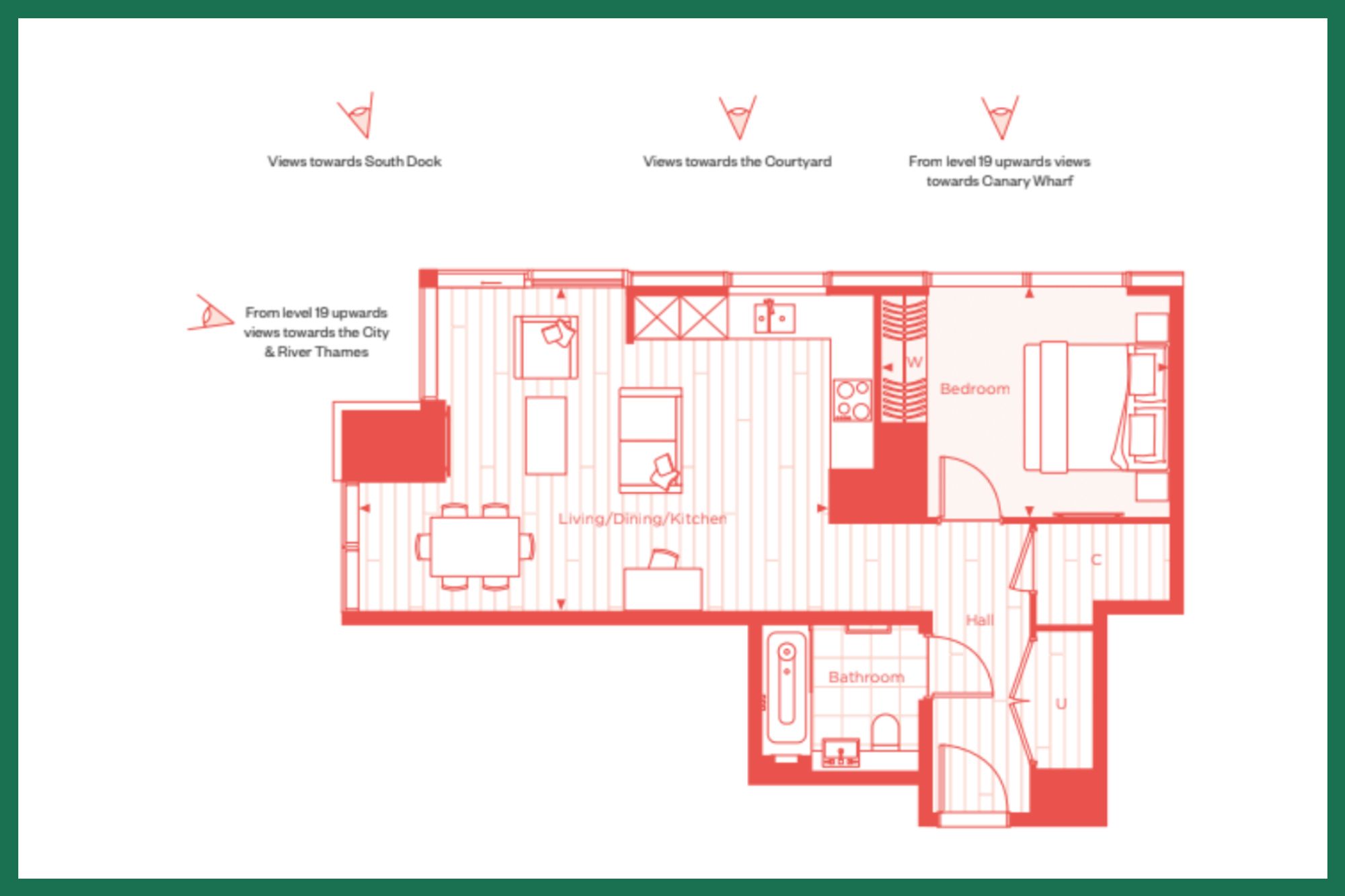 12.04 Harcourt Tower 67 Marsh Wall, London floorplan