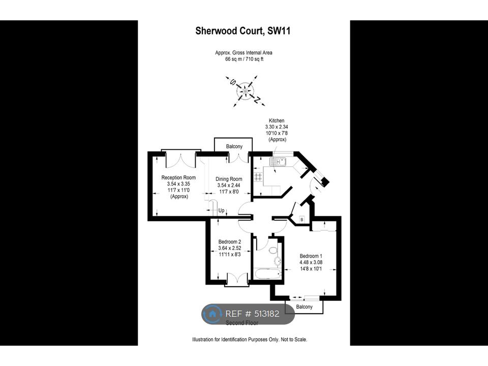 2 Bedrooms Flat to rent in Sherwood Court, Battersea SW11