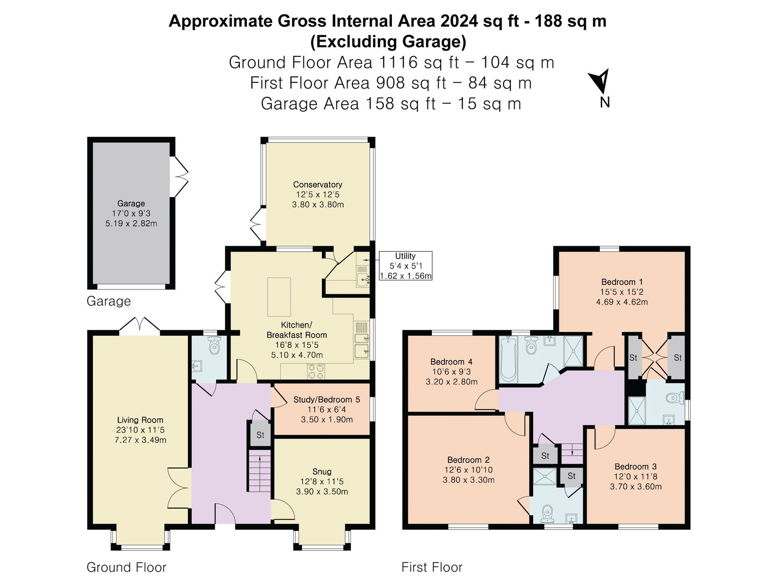 Whitegates, Newent floorplan