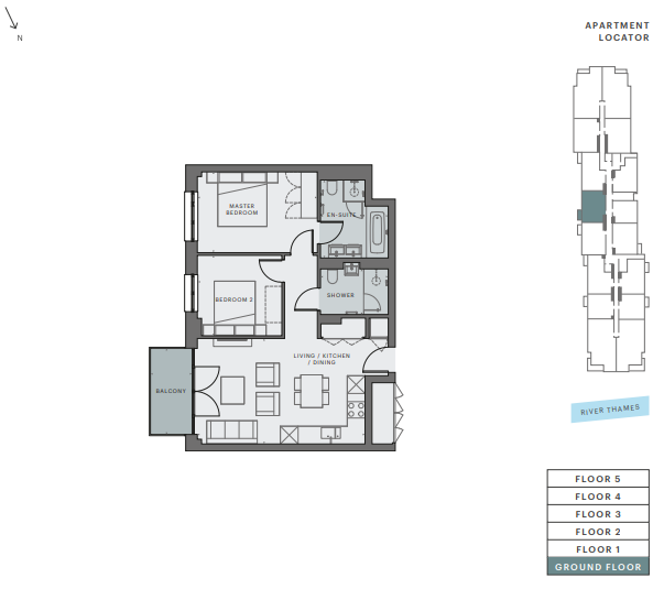 Flat 10,, Camera House, Teddington floorplan