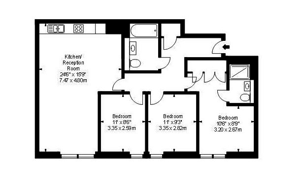 3 Bedrooms Flat to rent in Merchant Square East, London W2