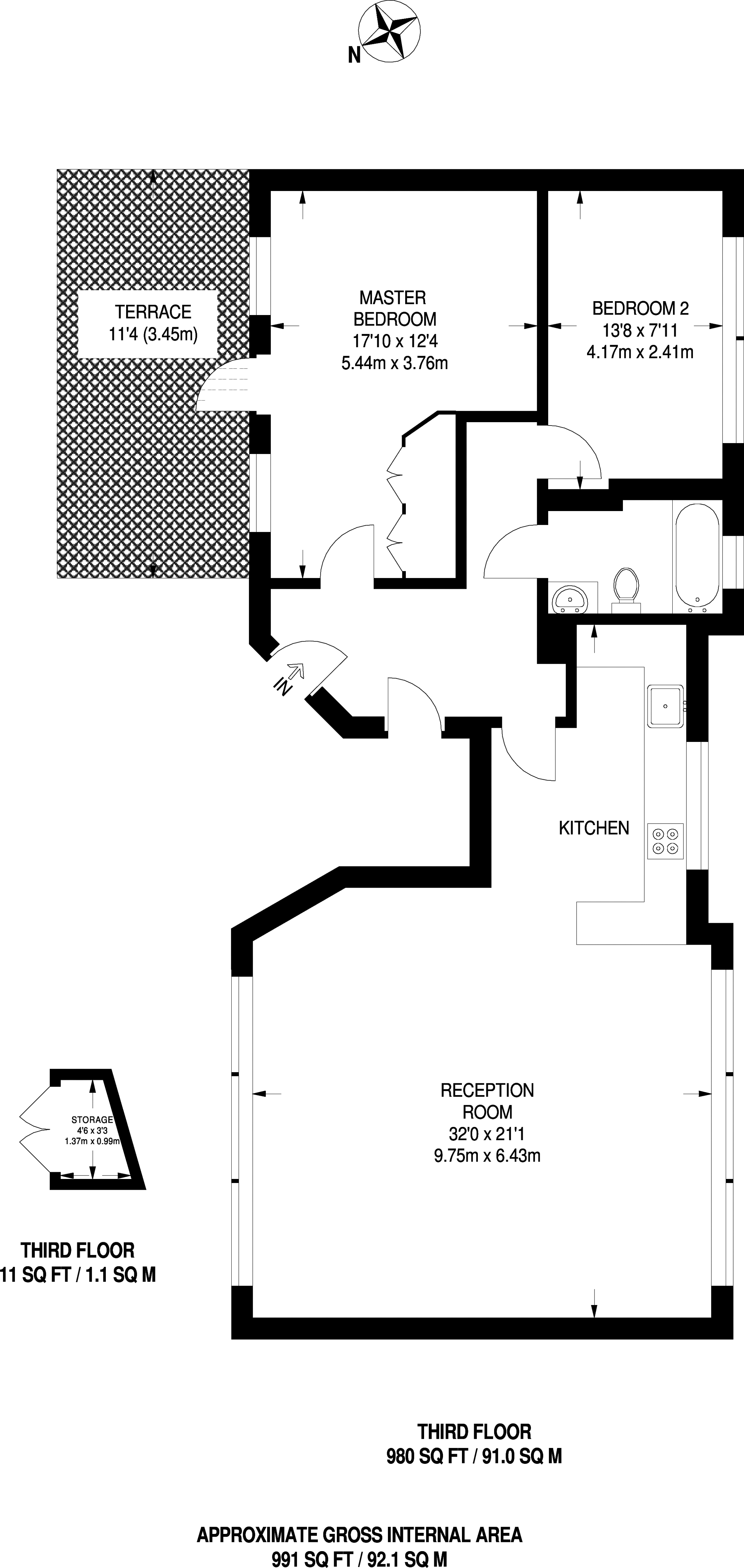 Floorplan - Representation Of Current Layout, Internal Floor Area Approx.