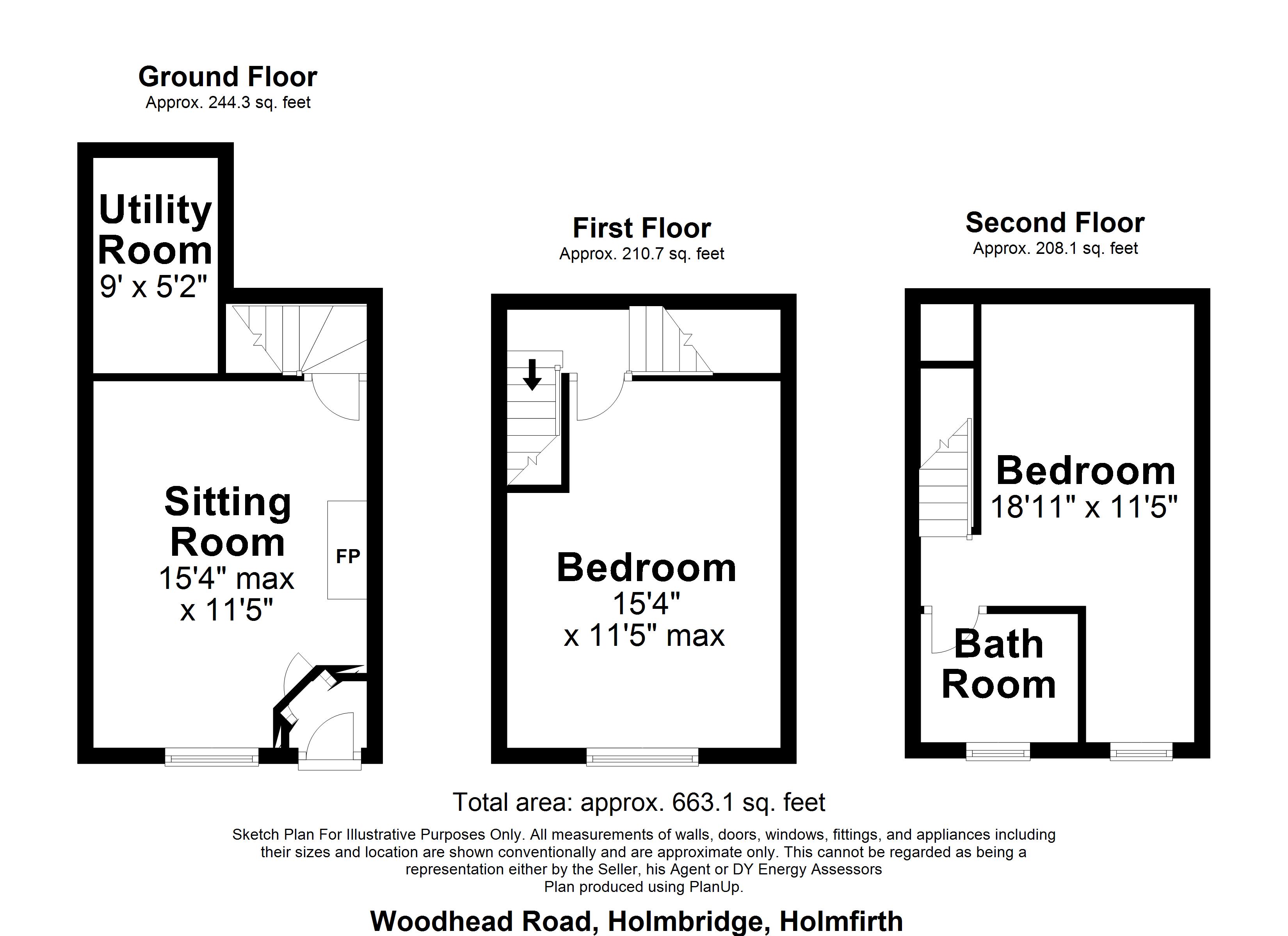 2 Bedrooms Terraced house for sale in Woodhead Road, Holmbridge, Holmfirth HD9