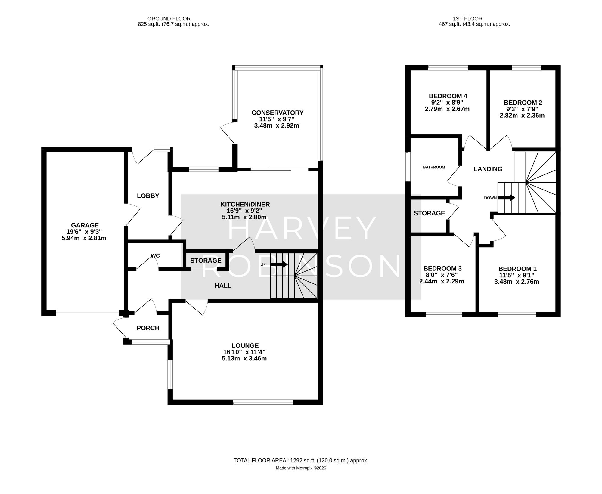 153 Greenfields, Huntingdon floorplan