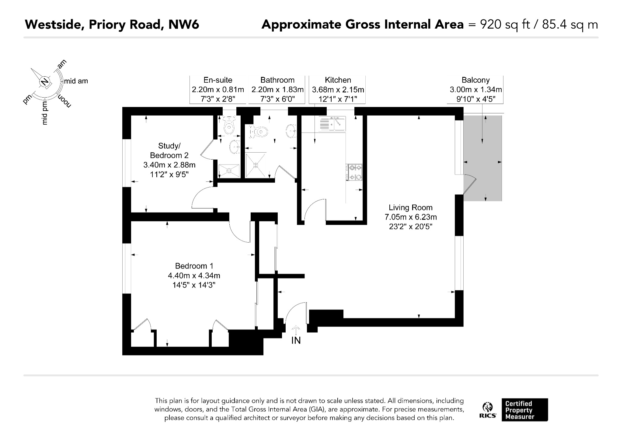Flat 4, 55 Westside, South Hampstead floorplan