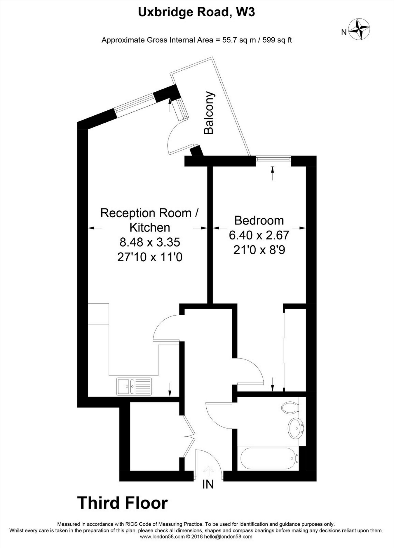 1 Bedrooms Flat for sale in Merryfield Court, Uxbridge Road, Acton W3