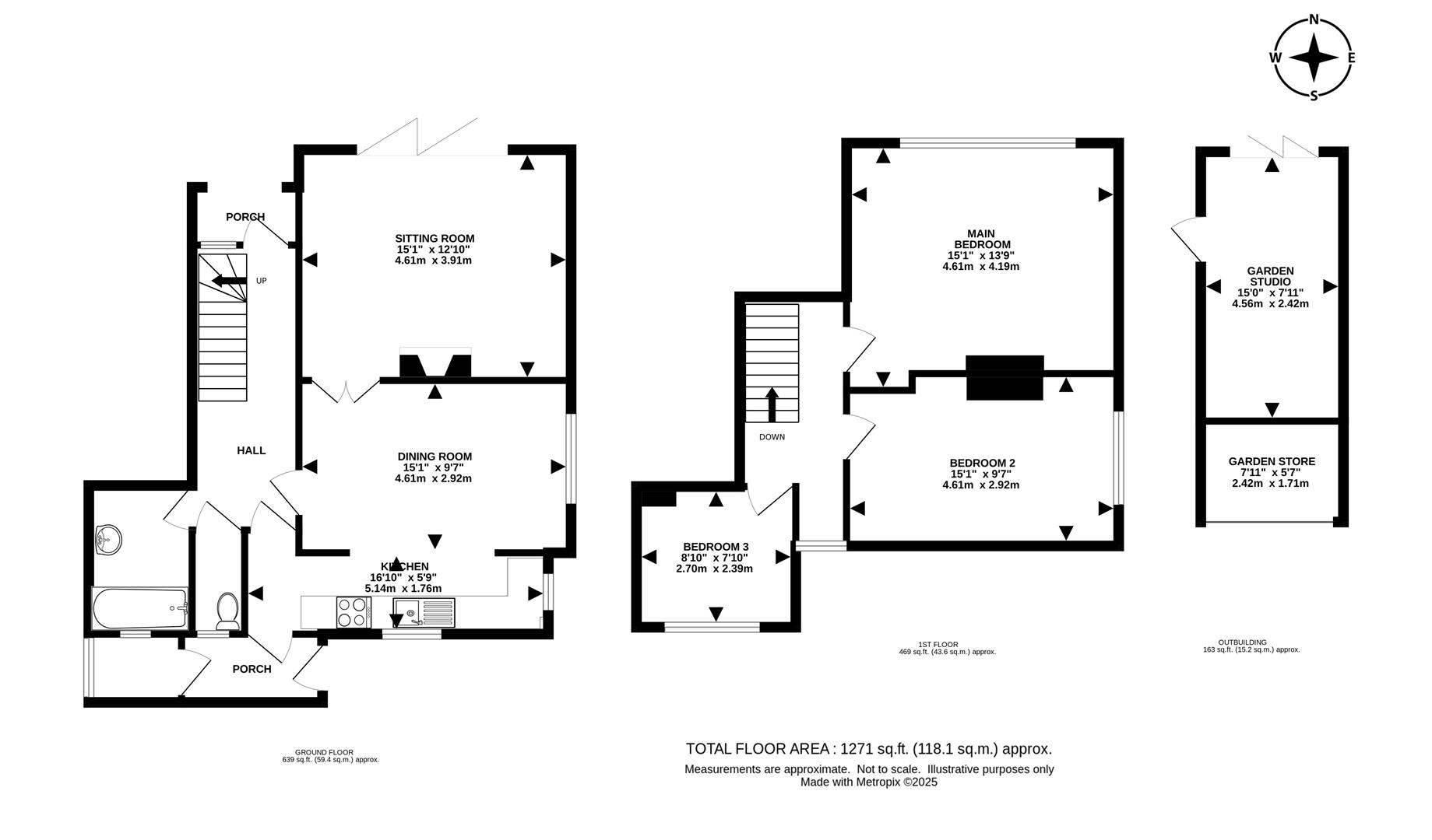 1 Woodland Cottages, St. Monicas Road, Kingswood floorplan