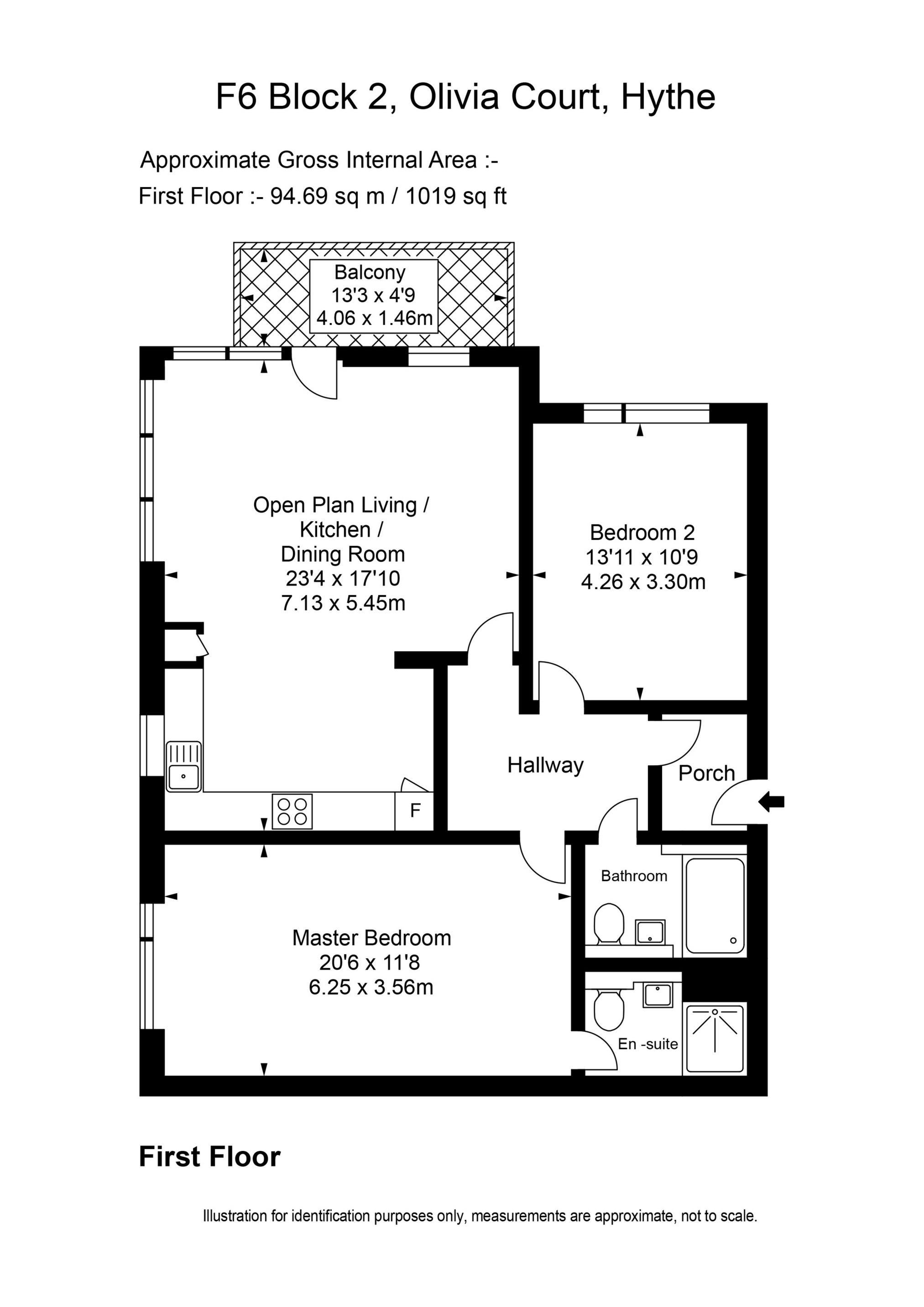 Apartment 6 Olivia Court Block 2, Court Road, Hythe floorplan