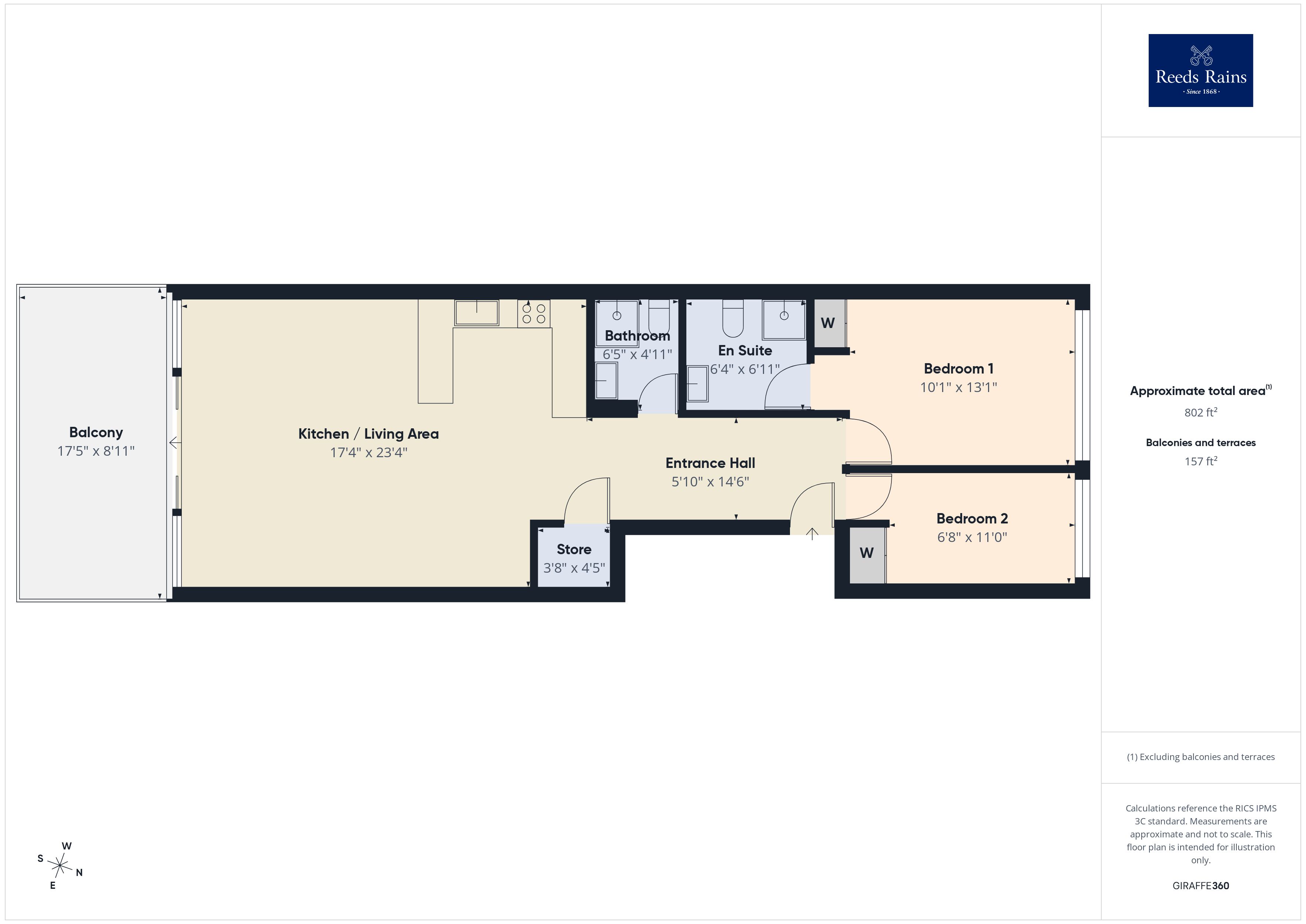 Flat 44 Whitecliffs,, The Leas, Kent floorplan