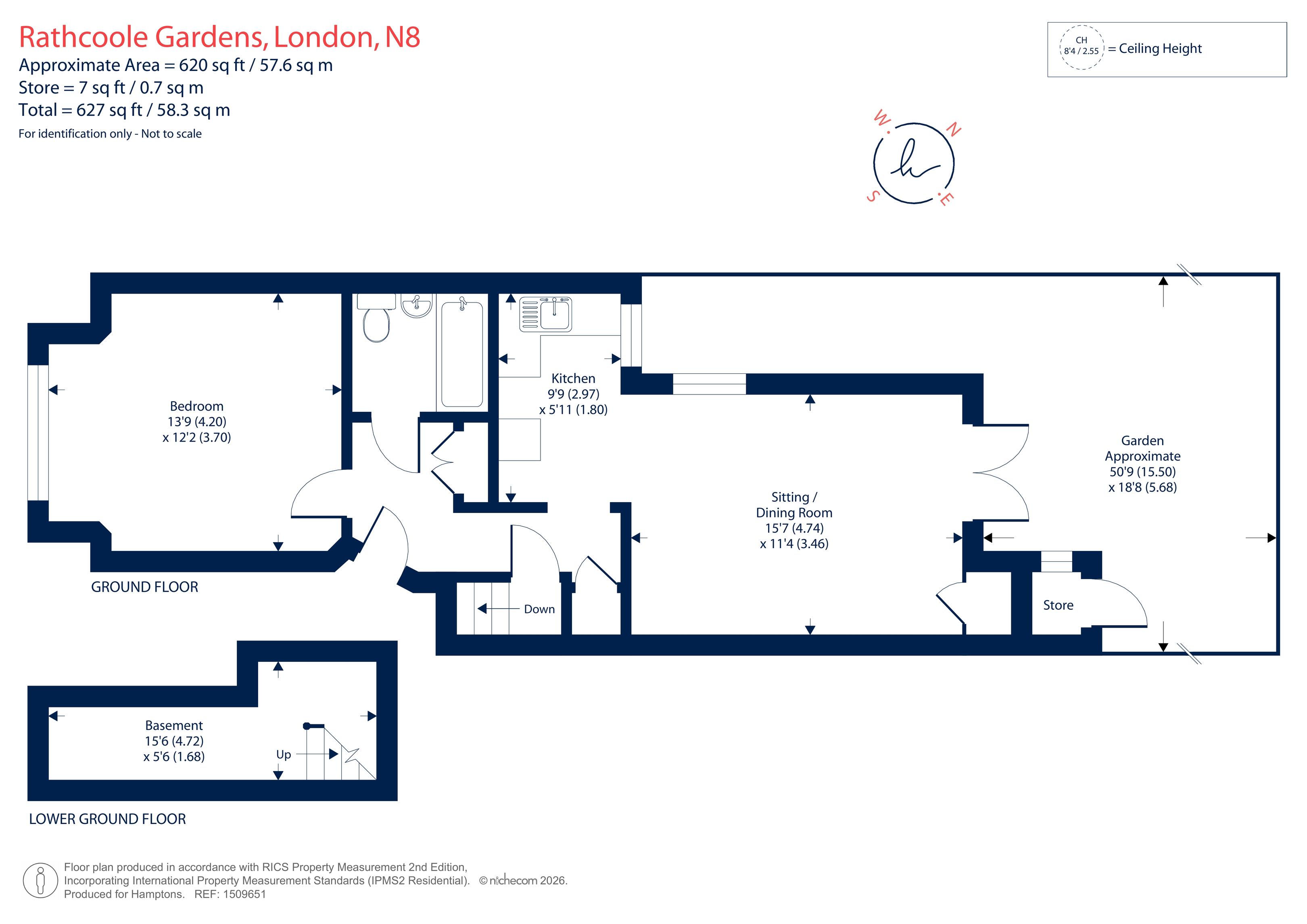 Flat 1, 7, Rathcoole Gardens, London floorplan