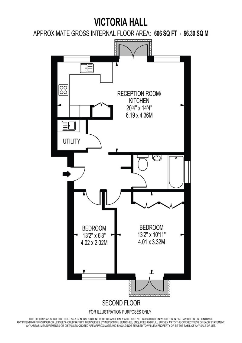 Flat 4 Victoria Hall 7, Wesley Avenue, London floorplan
