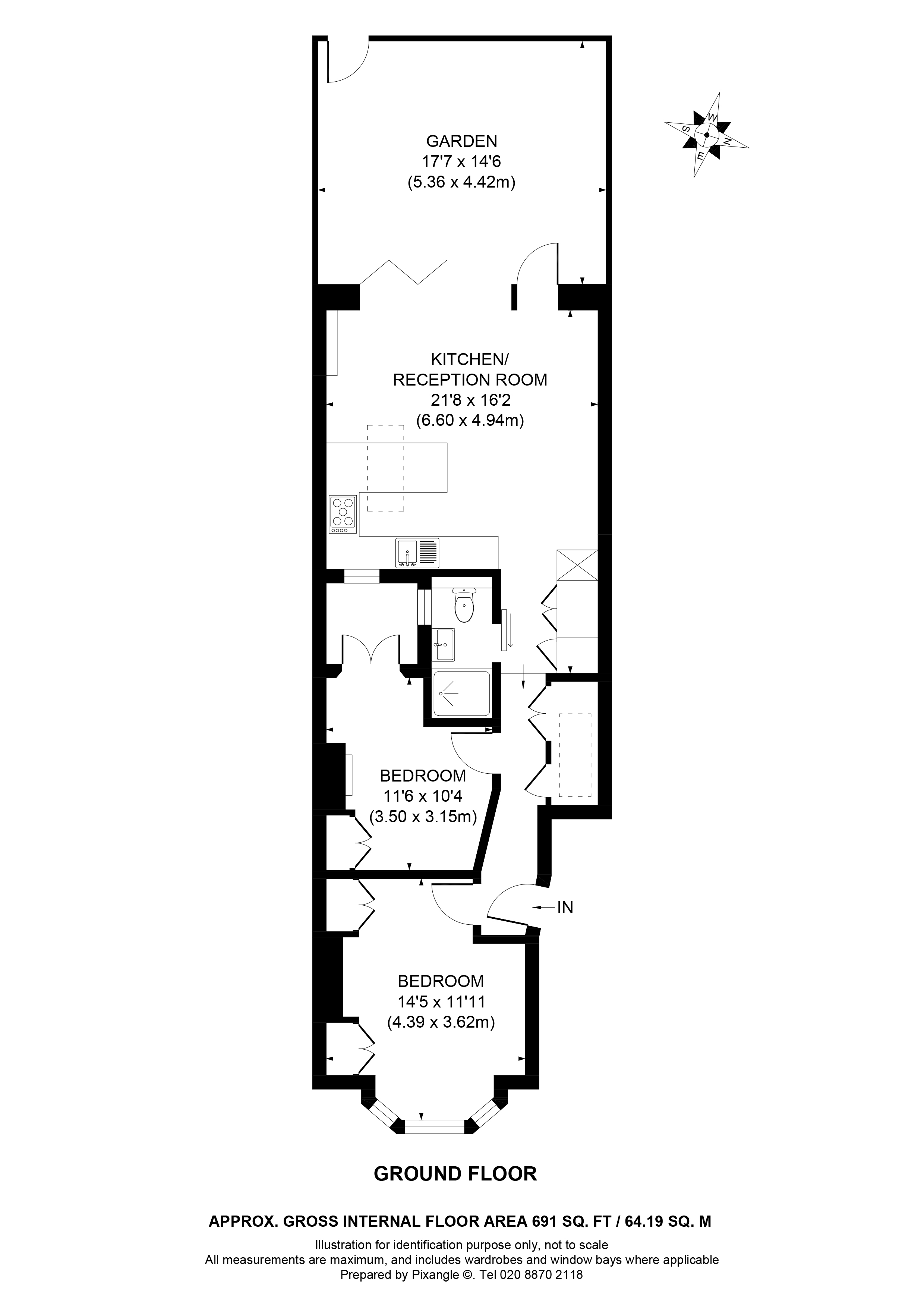 Ground Floor Flat, 21, Thornton Road, London floorplan