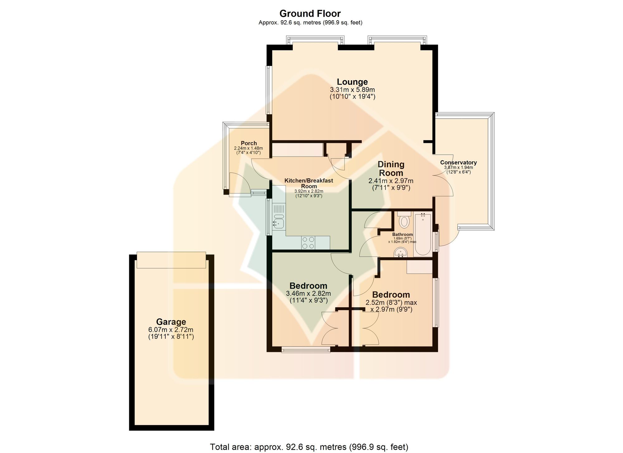 8 Paul's Walk Parklands Mobile Homes, Scunthorpe floorplan