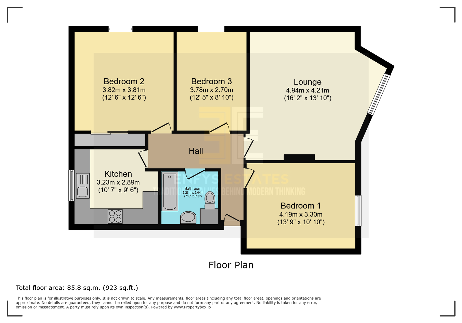 3, Riverside Court, Conwy floorplan