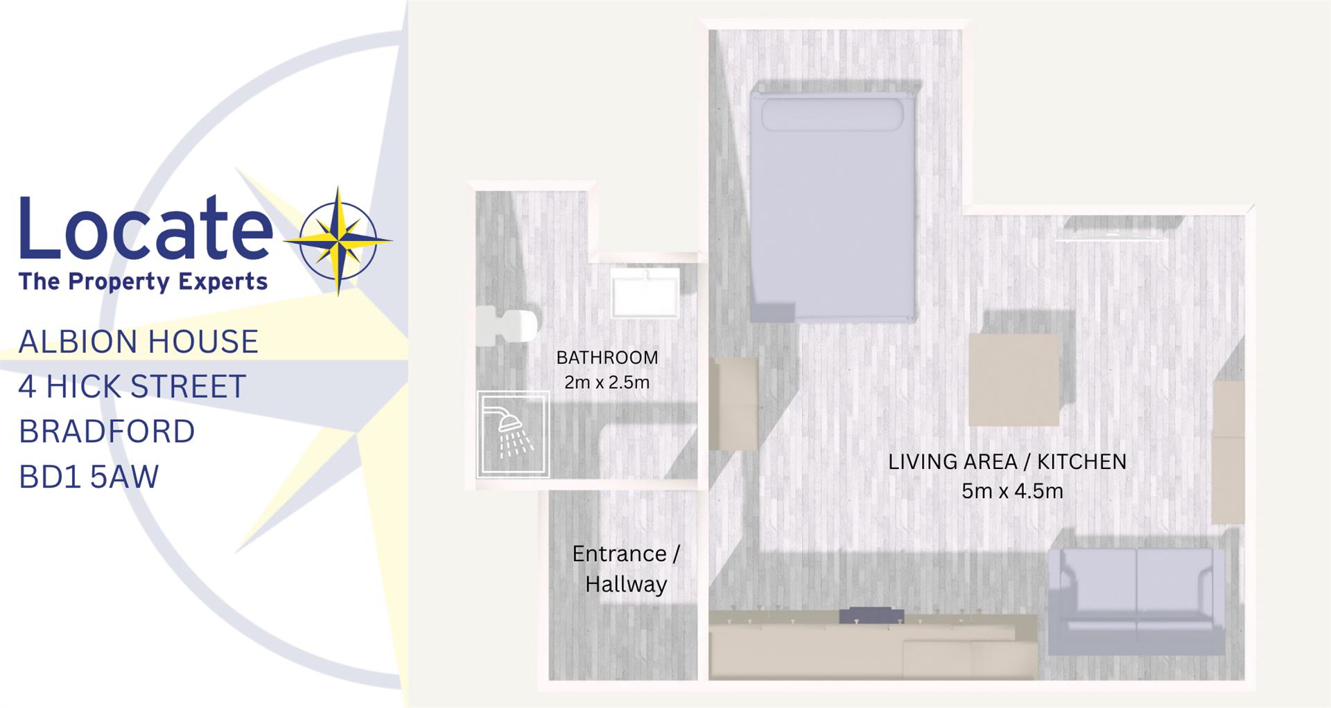 Apartment 37, Albion House, 4 Hick Street, Bradford floorplan