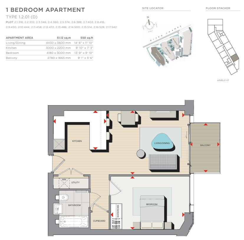 Flat 506, Judde House, London floorplan