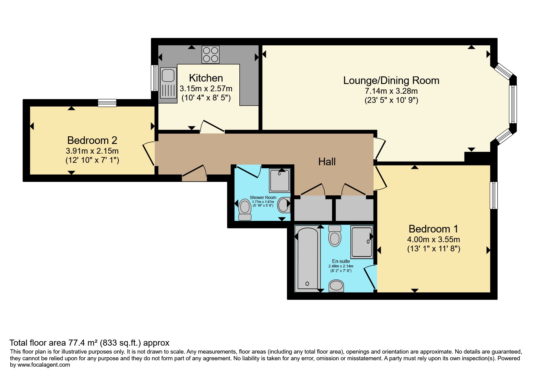 Flat 44, Berkeley Court 1-9, Wilmington Square, Eastbourne floorplan
