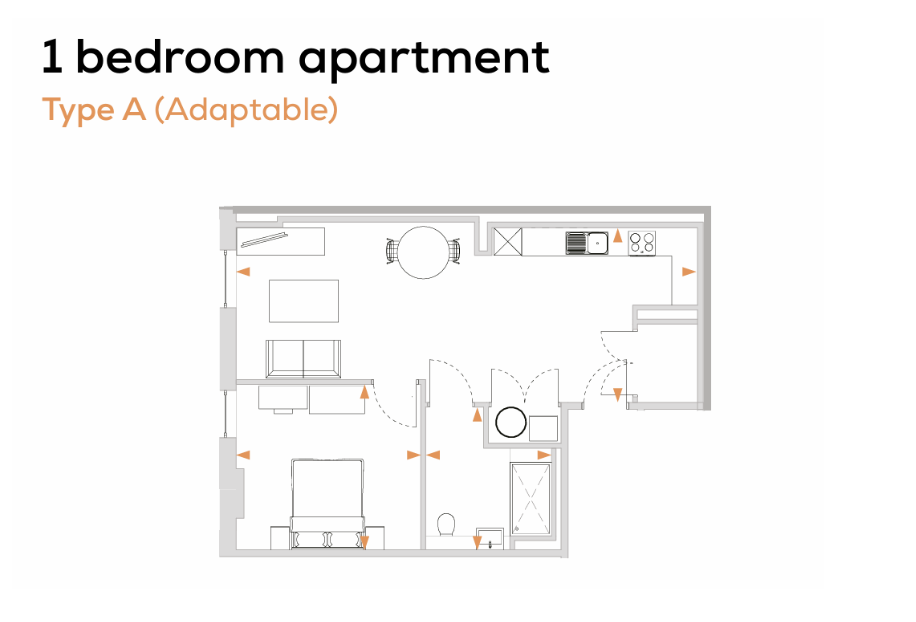  Accessible 1 Bed apartment  , Denmark House, Station Quarter floorplan