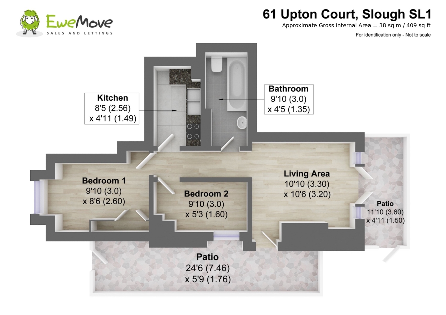61 Upton Park, Slough floorplan