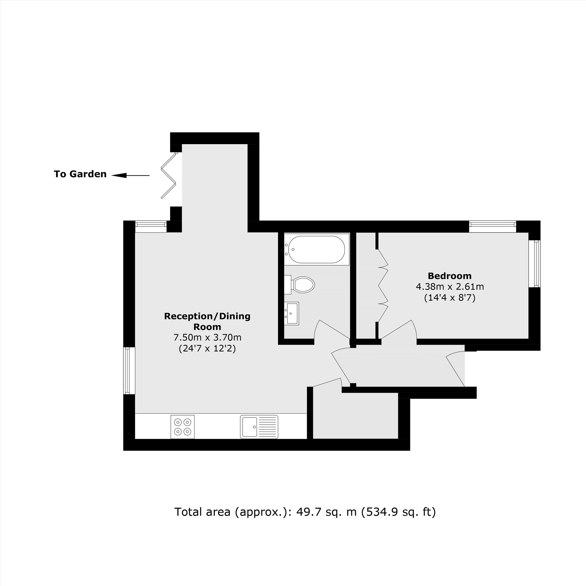 Flat 1, 1C, Pitt Crescent, London floorplan