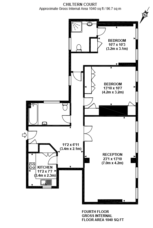 2 Bedrooms Flat to rent in Baker Street, London NW1