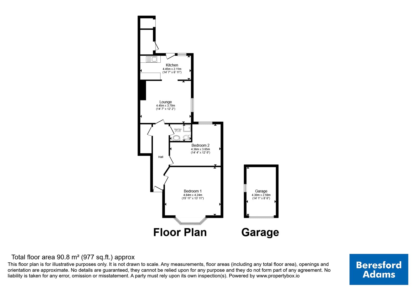 Flat 1, 33, Llewelyn Road, Conwy floorplan