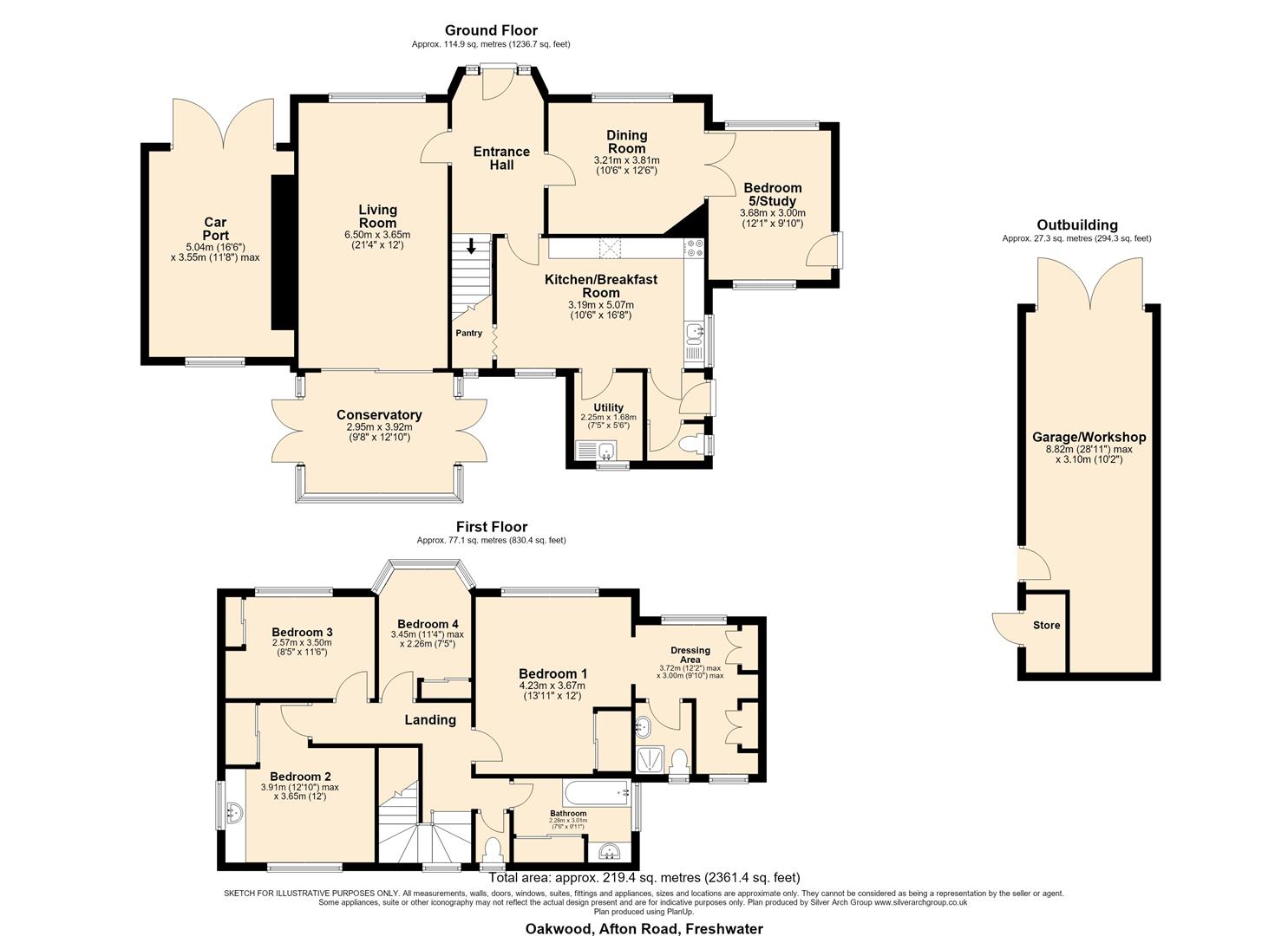 Oakwood, Afton Road, Freshwater floorplan