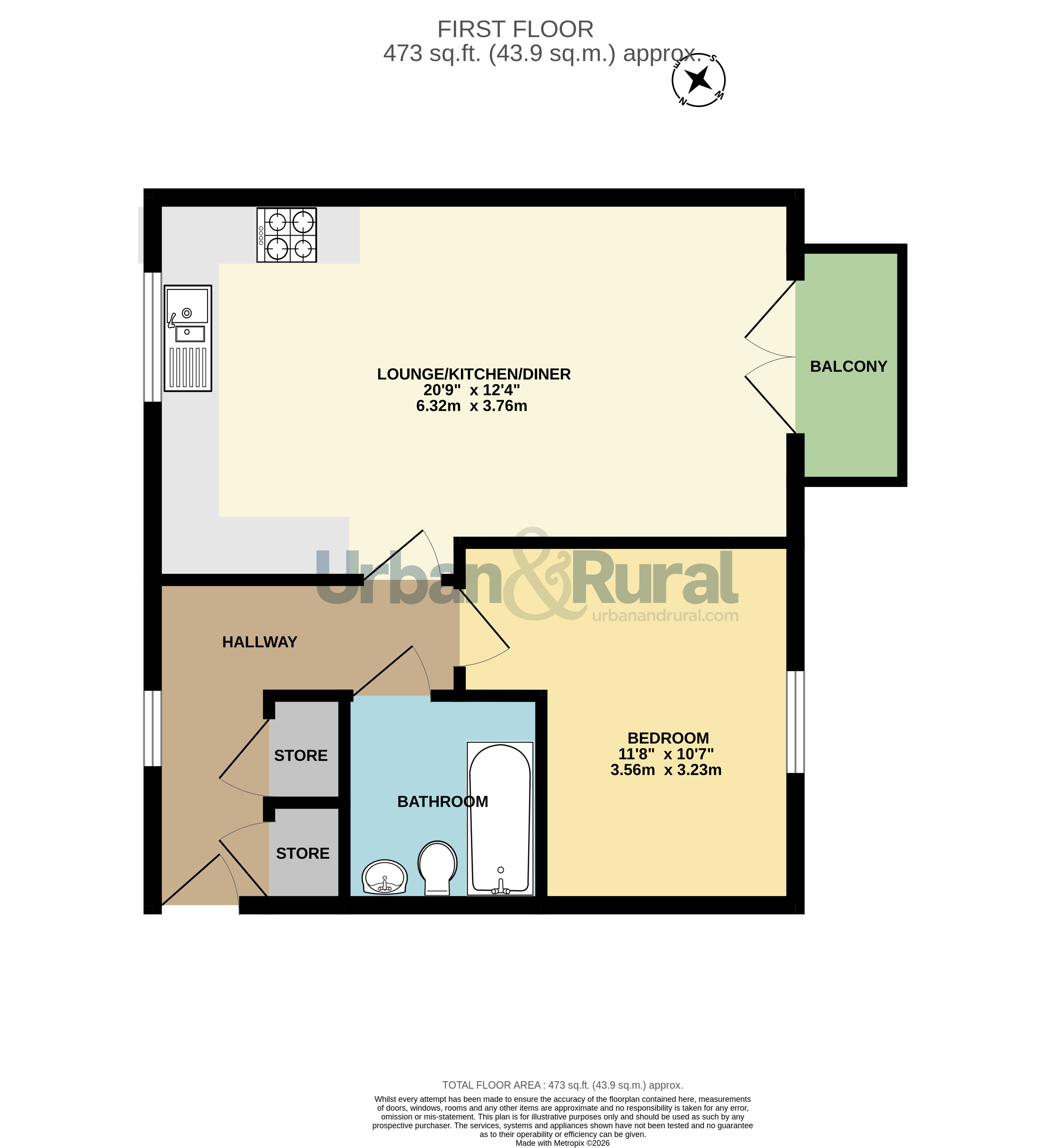 Flat D, 6, Garland Crescent, Bedford floorplan
