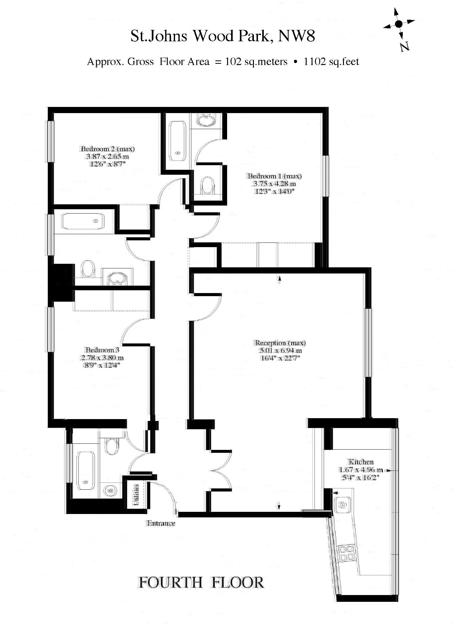 3 Bedrooms Flat to rent in Boydell Court, St Johns Wood, London NW8