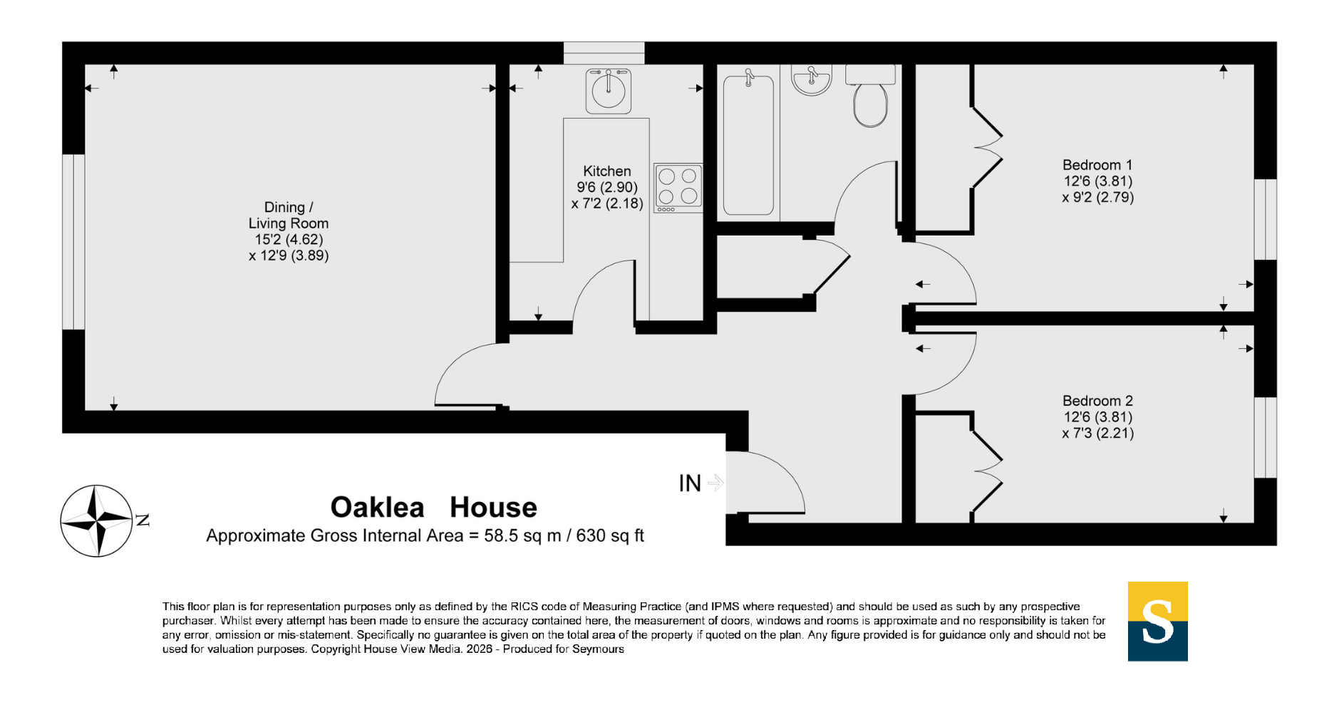 Flat 1, Oaklea House,, Headley Road, Hindhead floorplan