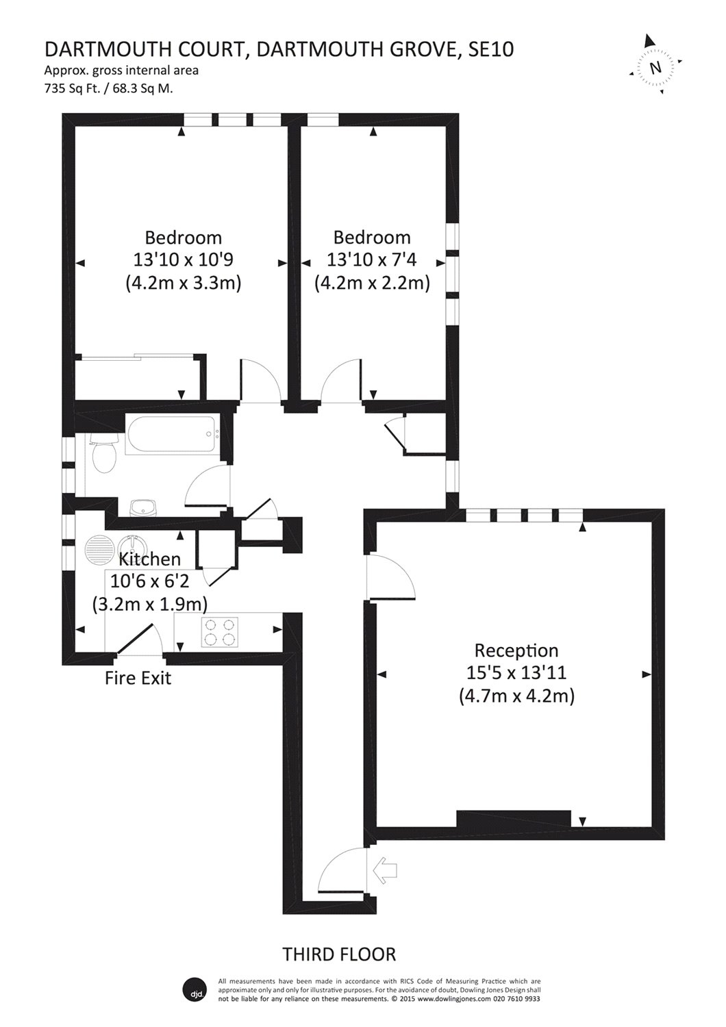 2 Bedrooms Flat to rent in Dartmouth Grove, Greenwich, London SE10