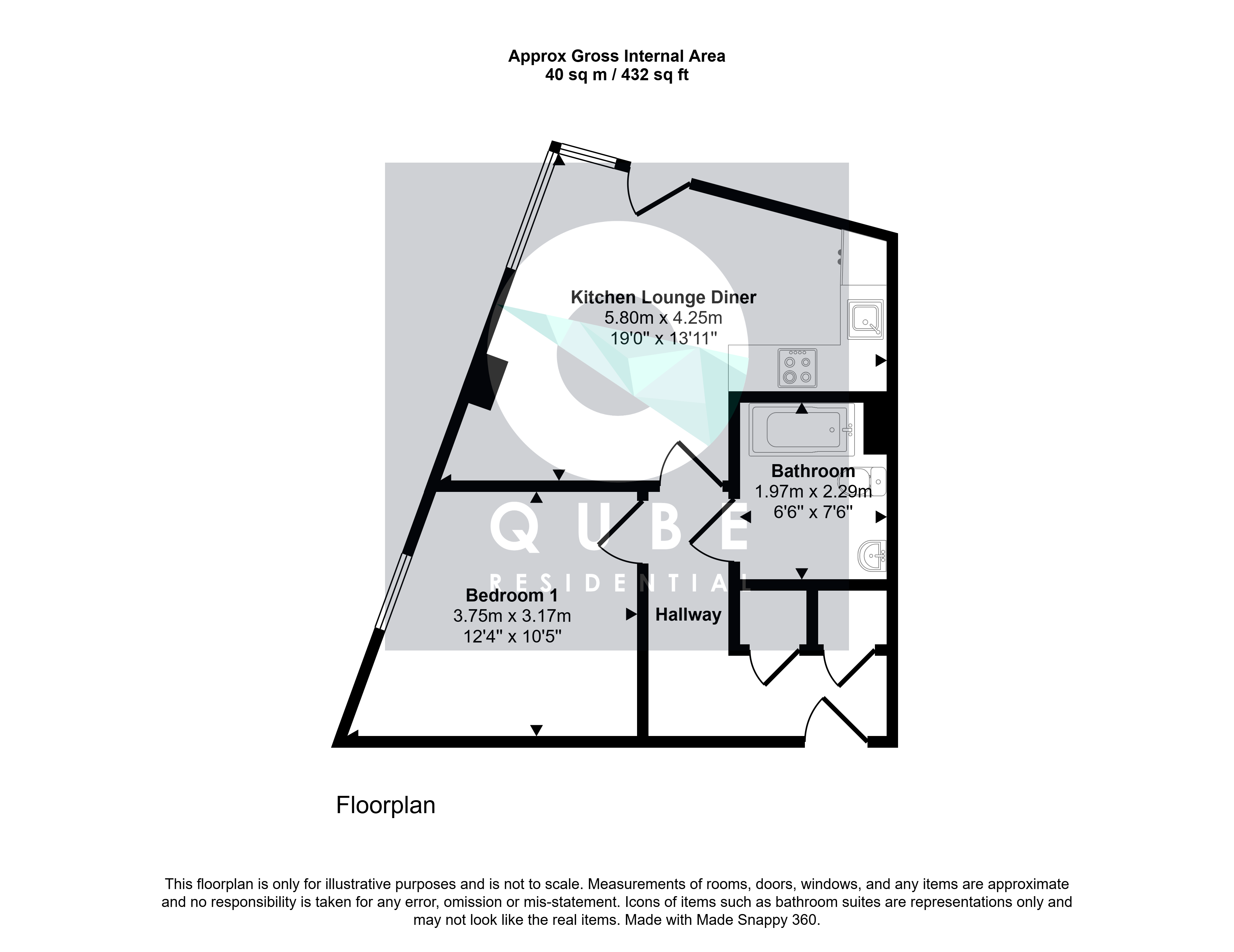 1102, The Tower, Liverpool floorplan