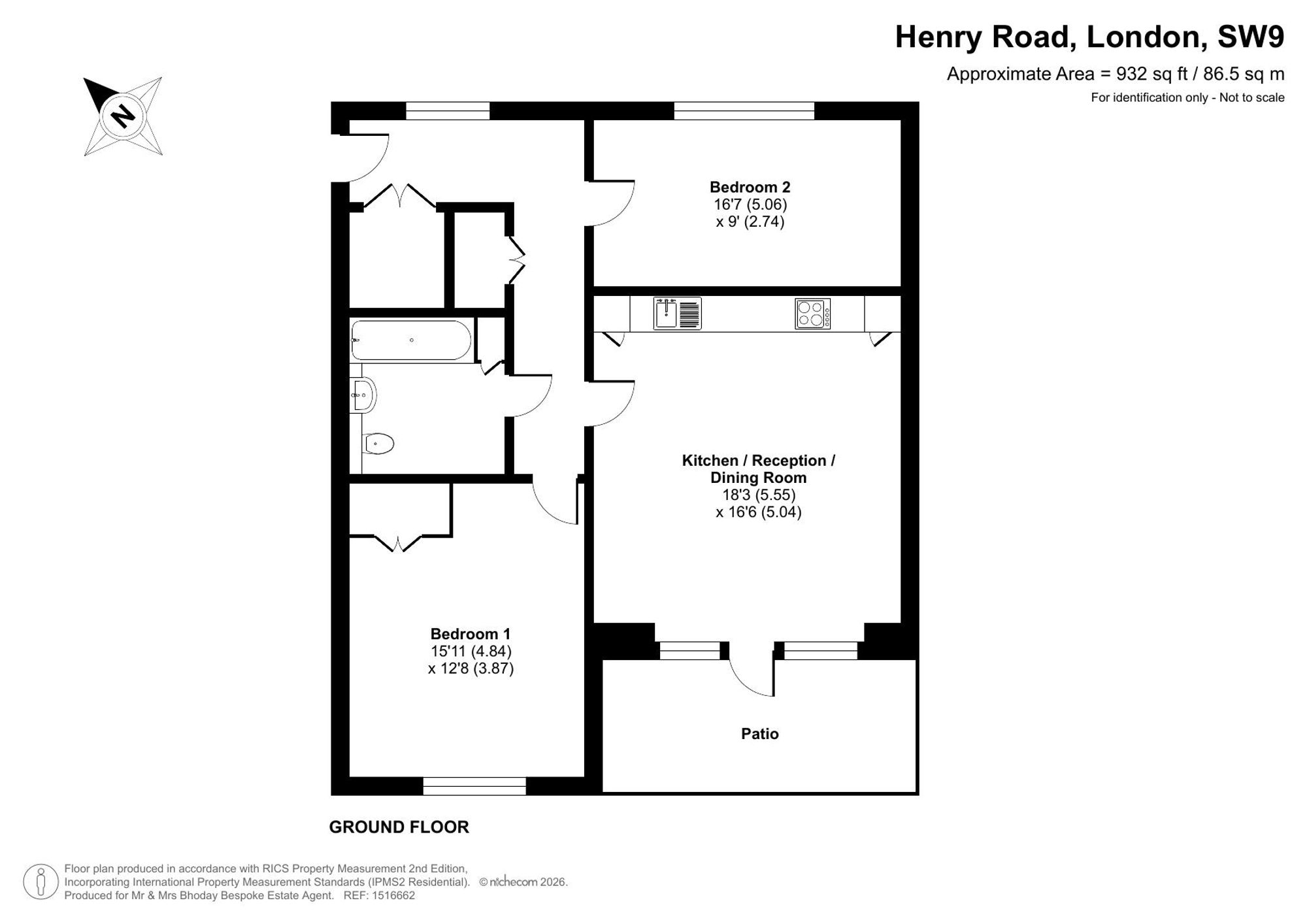 Flat 2, 17 Henry Road, London floorplan