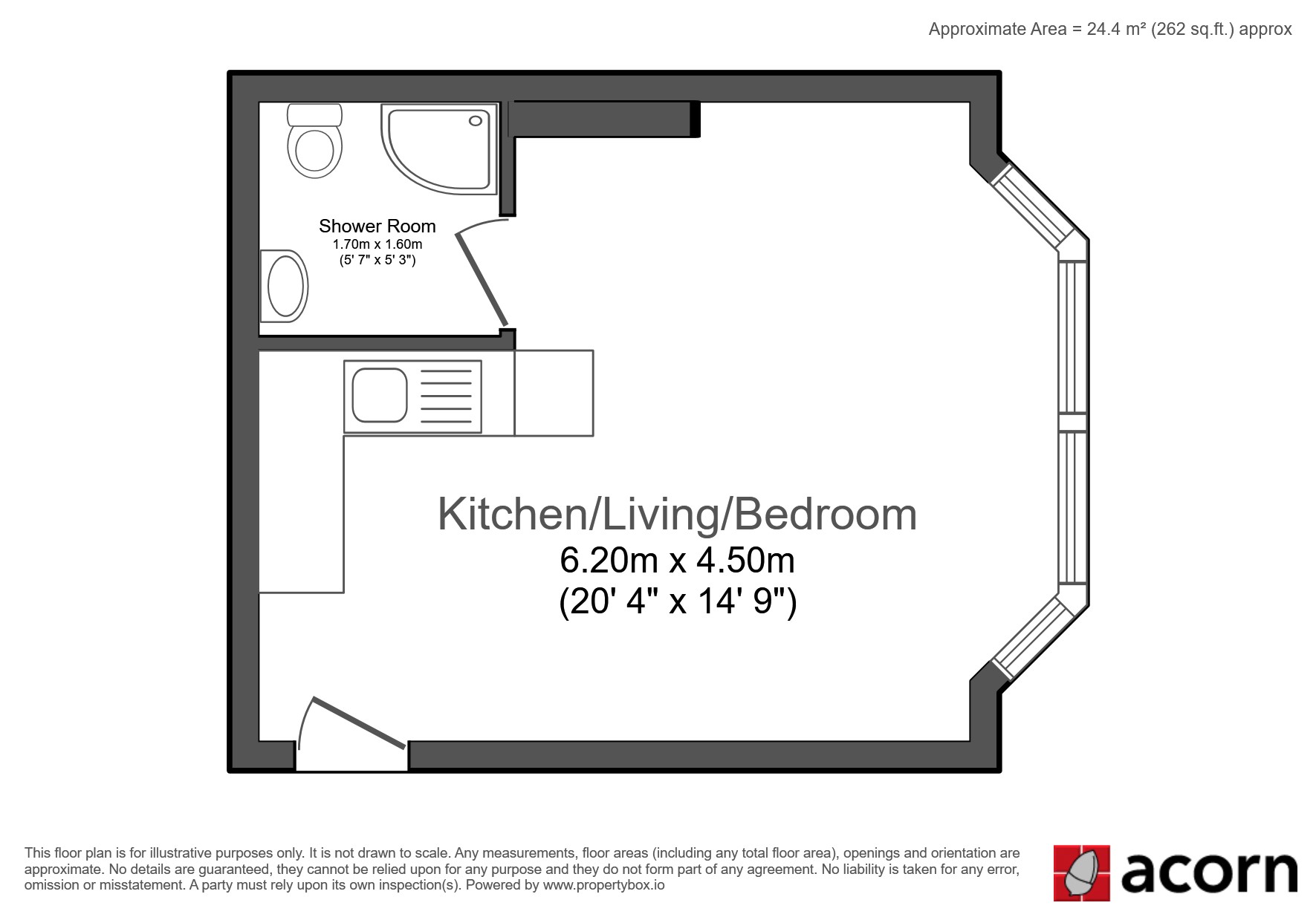 Studio, 6, 87, Bromley Road, London floorplan