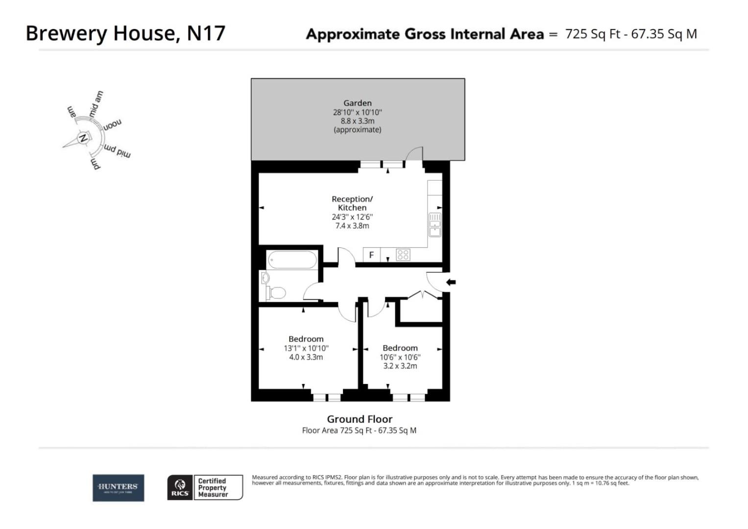 Flat 1 Brewery House, 59, Whitbread Close, London floorplan