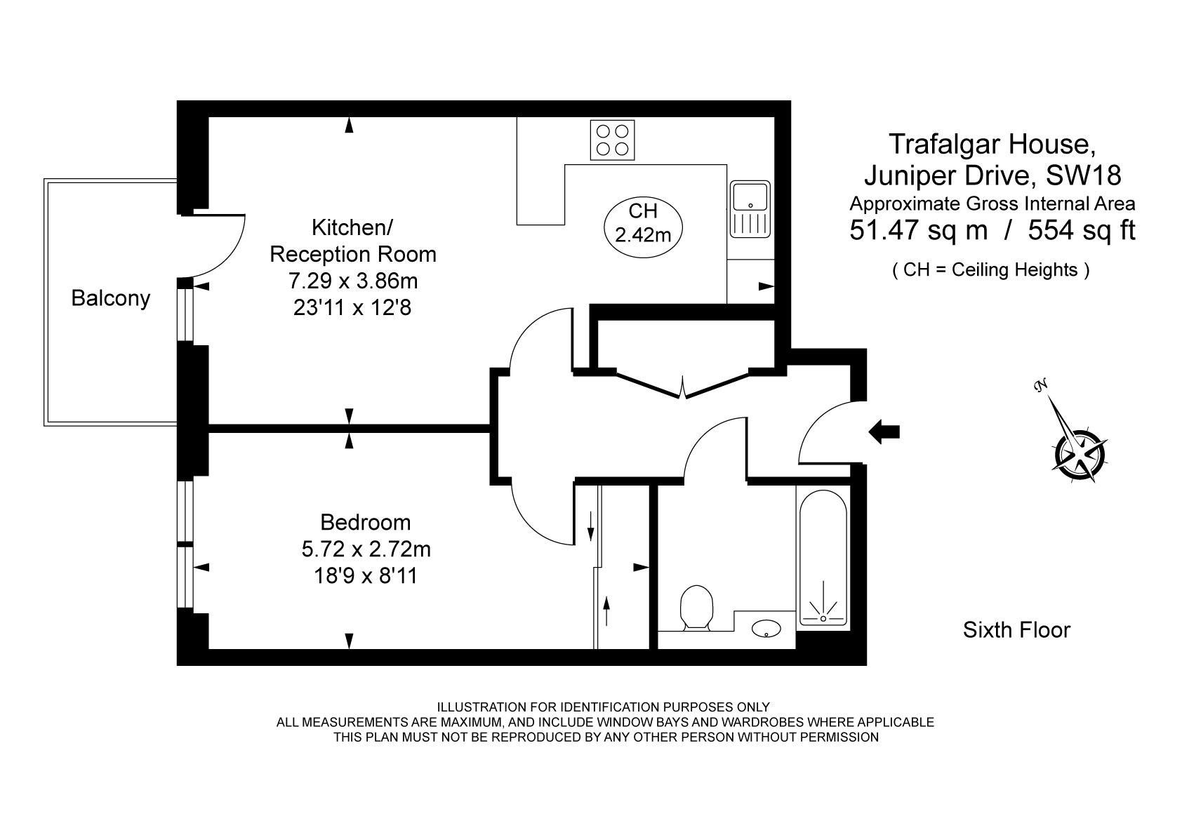 1 Bedrooms Flat to rent in Juniper Drive, London SW18