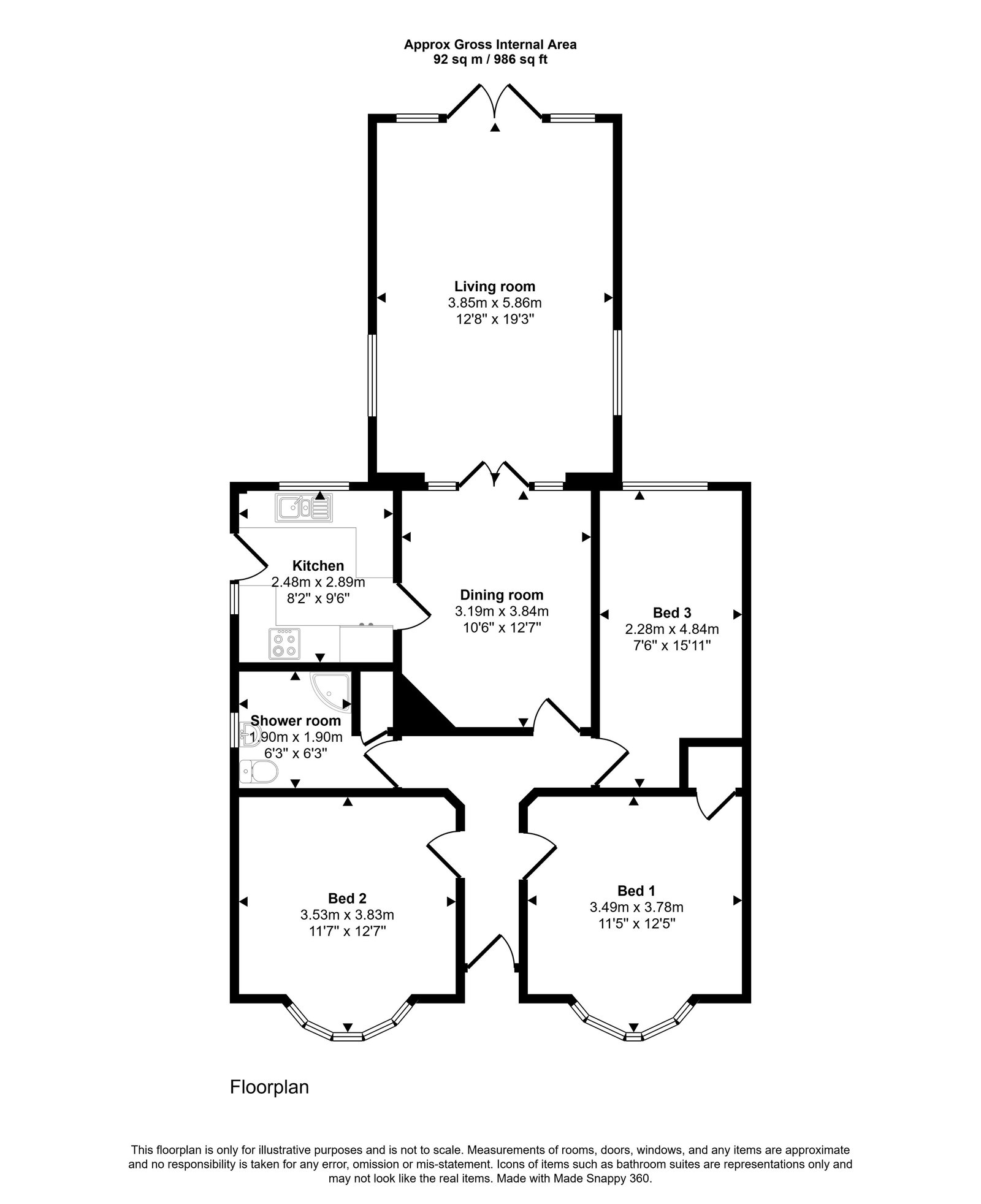 63, Church Road, Ashford floorplan