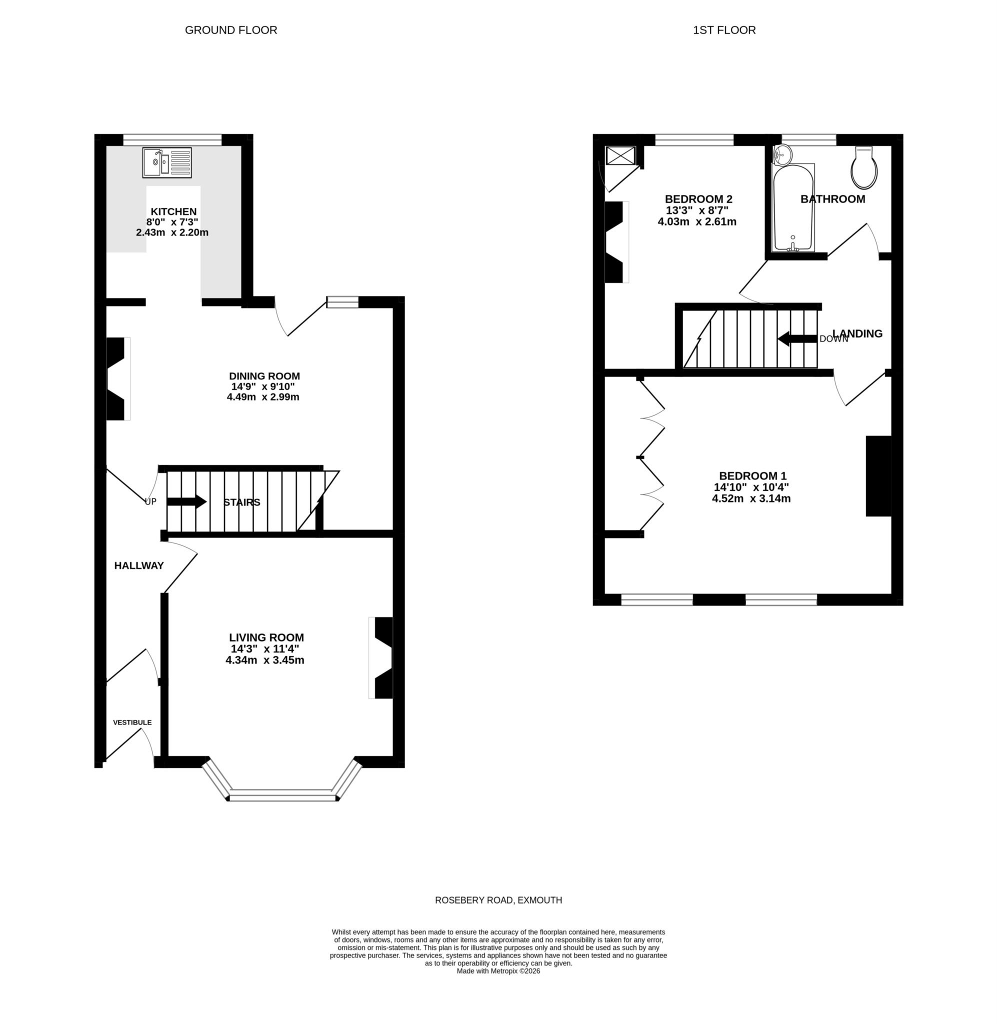 63, Rosebery Road, Exmouth floorplan