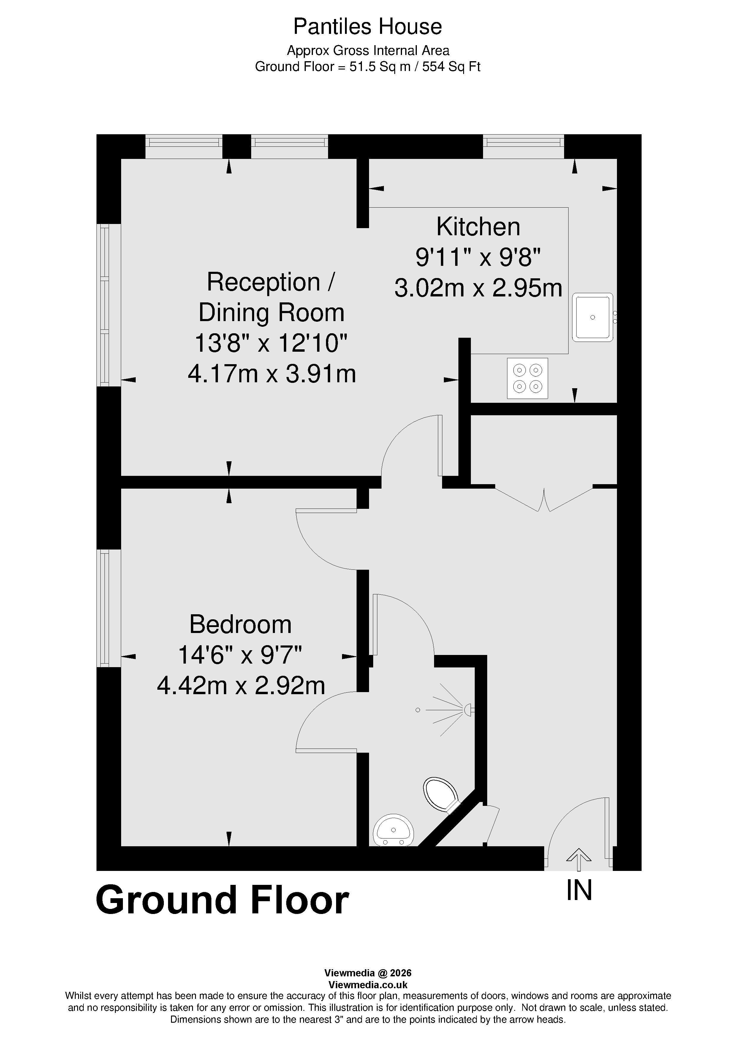 Flat 9, Pantiles House, 30, Langley Road, London floorplan