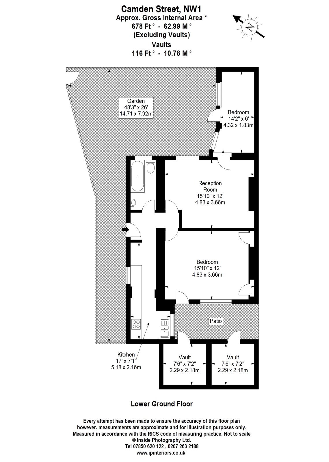 2 Bedrooms Flat to rent in Camden Street, London NW1