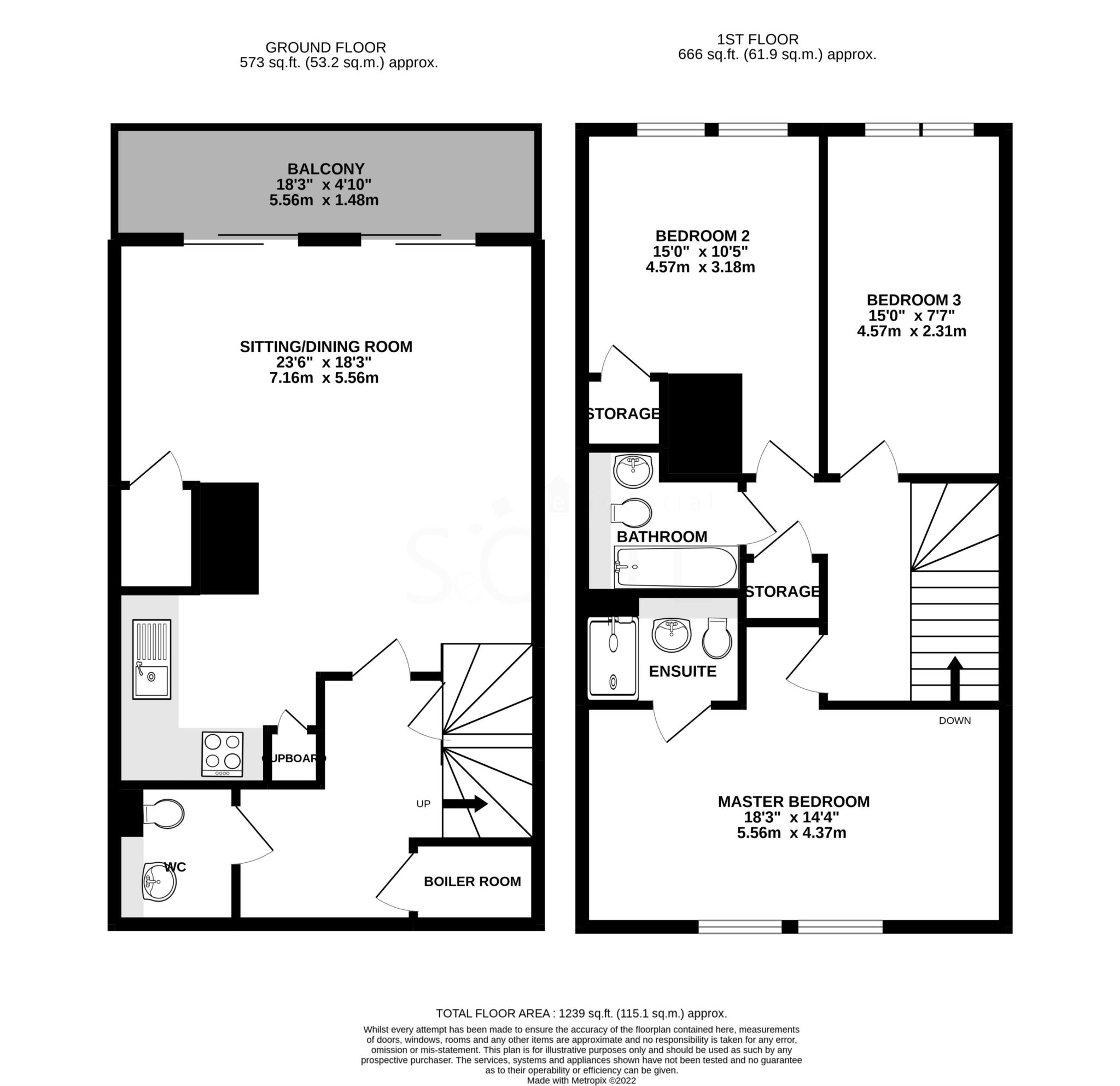 Flat 92 New Malden House, Blagdon Road, New Malden floorplan