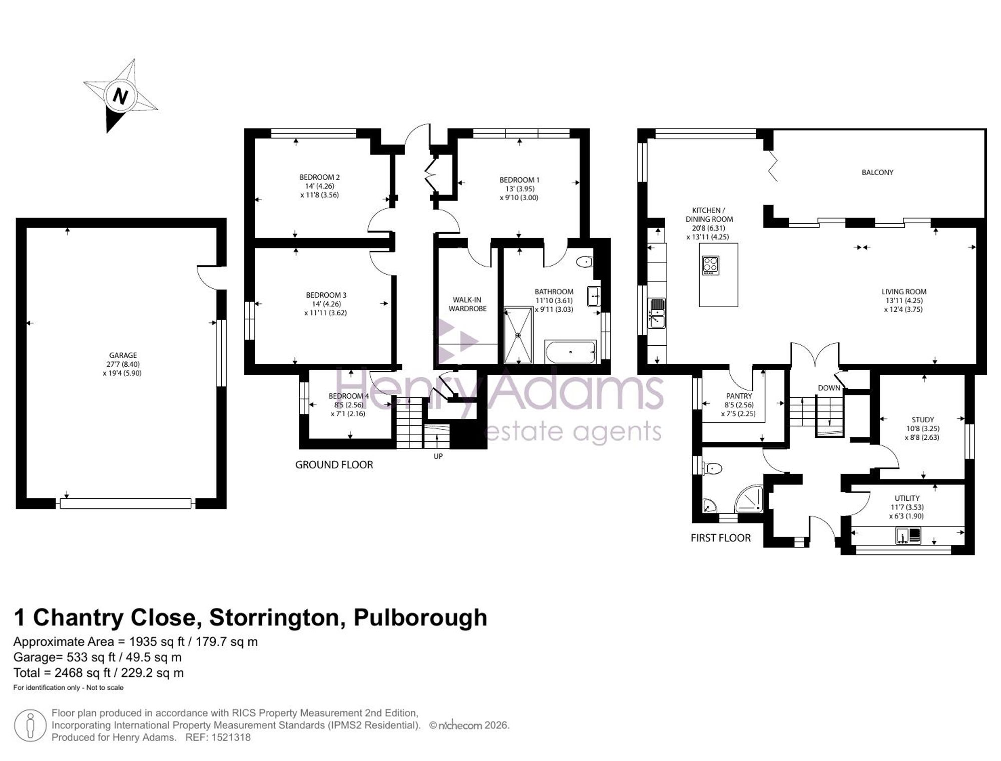 1 Chantry Close, Pulborough floorplan