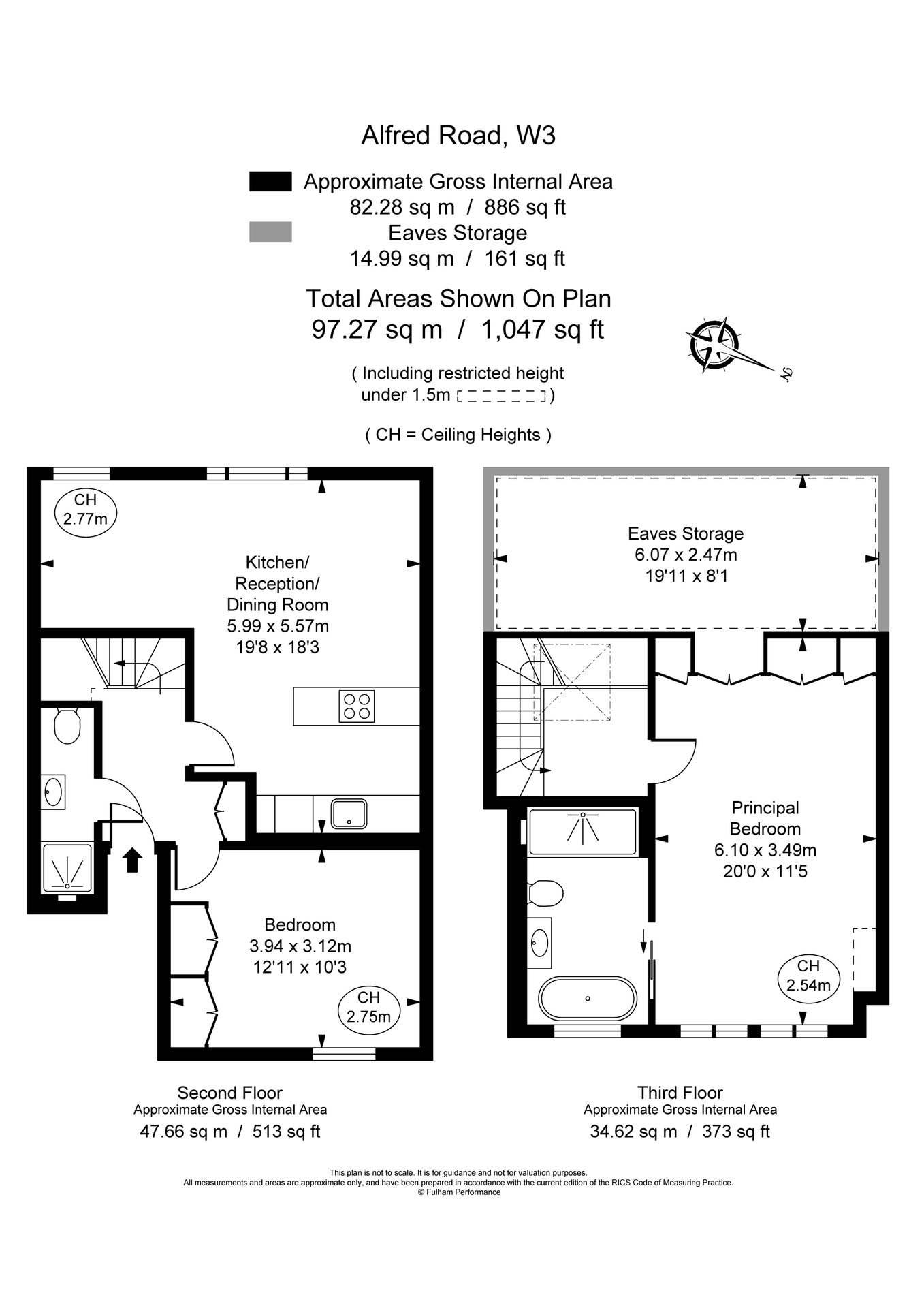 Flat 3, Acton floorplan