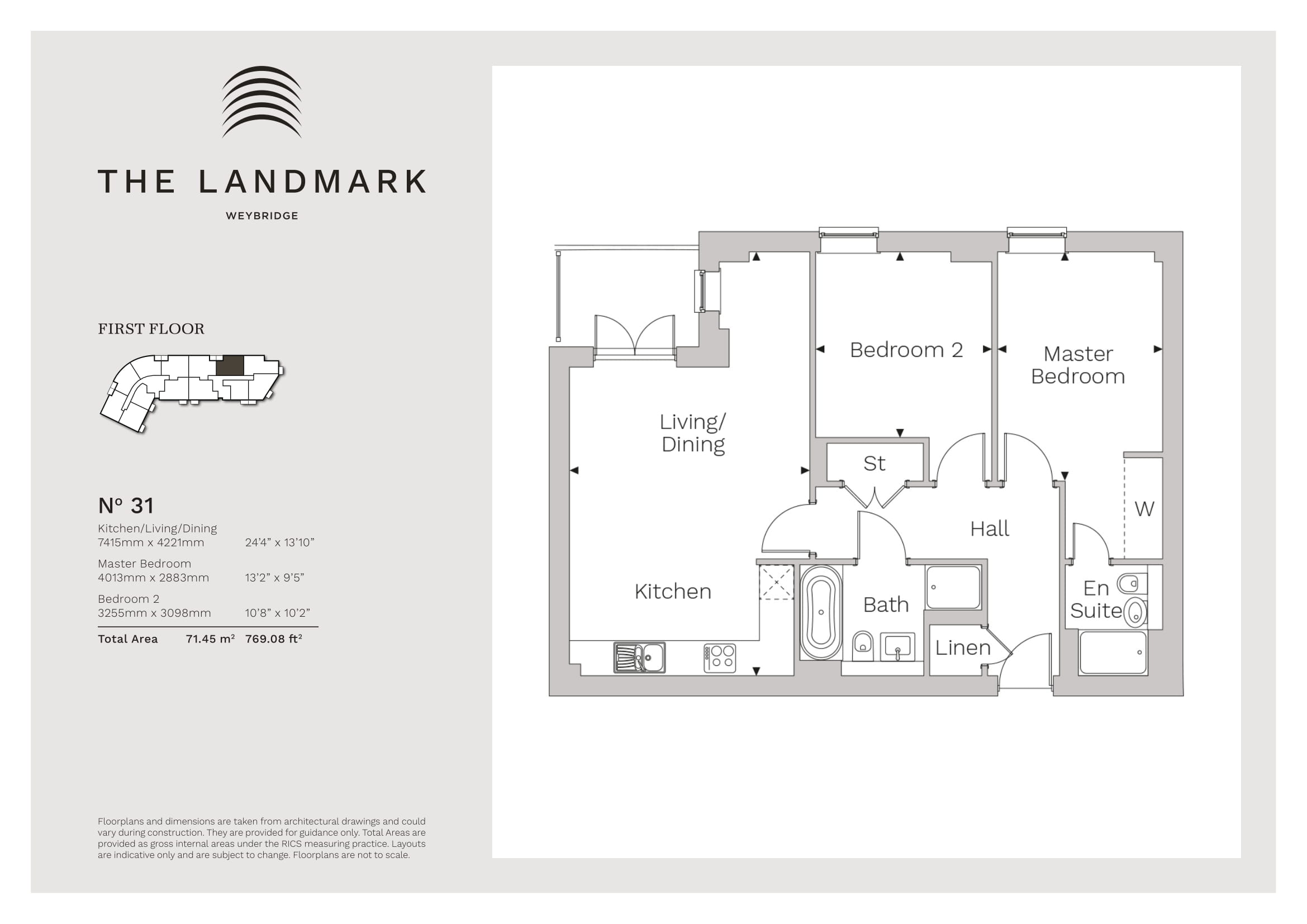 2 Bedrooms Flat for sale in The Landmark, 30 Queens Road, Weybridge KT13