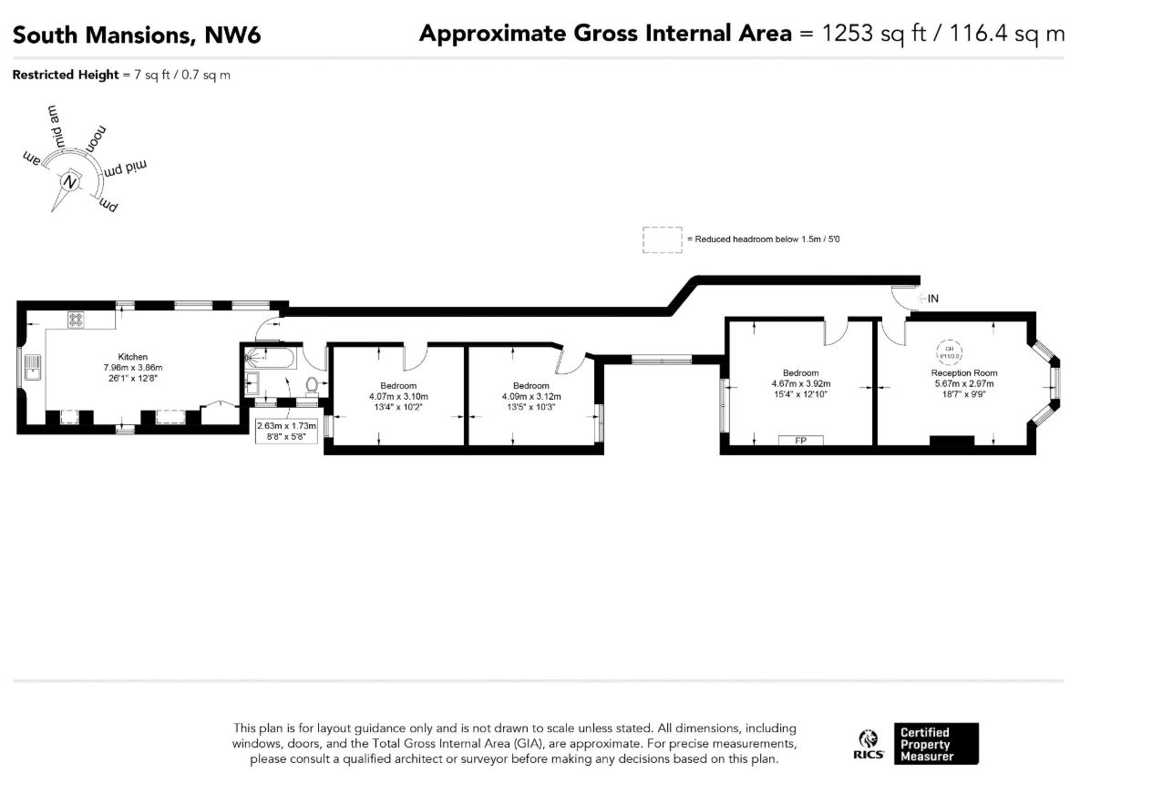 4 South Mansions,, Gondar Gardens, London floorplan