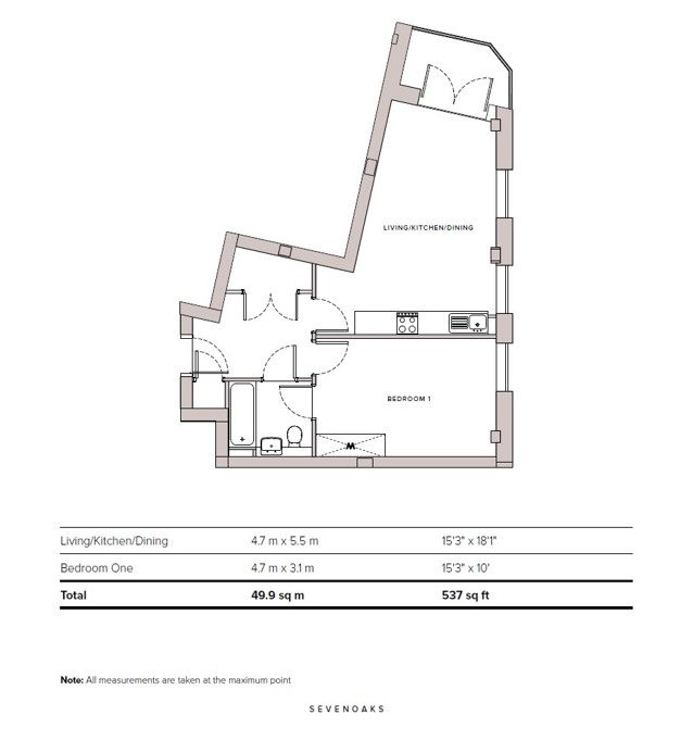 Chandlers Place B35 (Type 32), 136, Chandlers Place, High Street, Kent floorplan