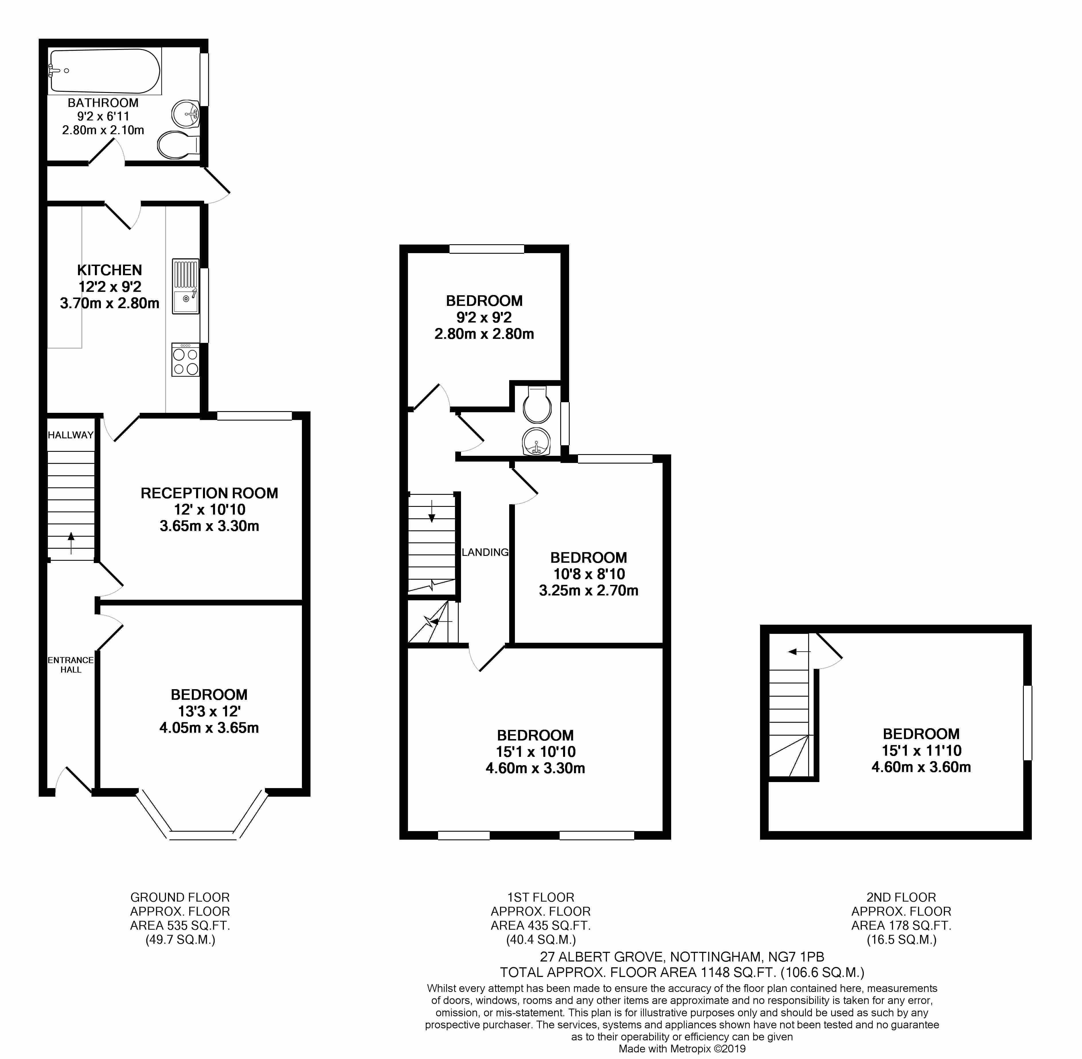 27, Albert Grove, Nottingham floorplan